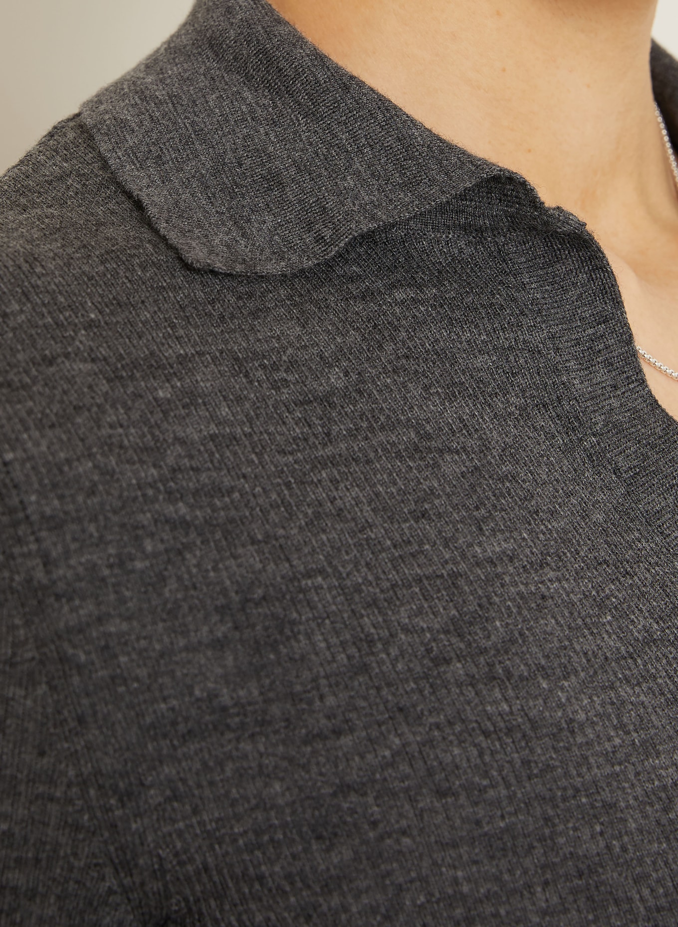 Max Mara Strick-Poloshirt ALBERO: DUNKELGRAU