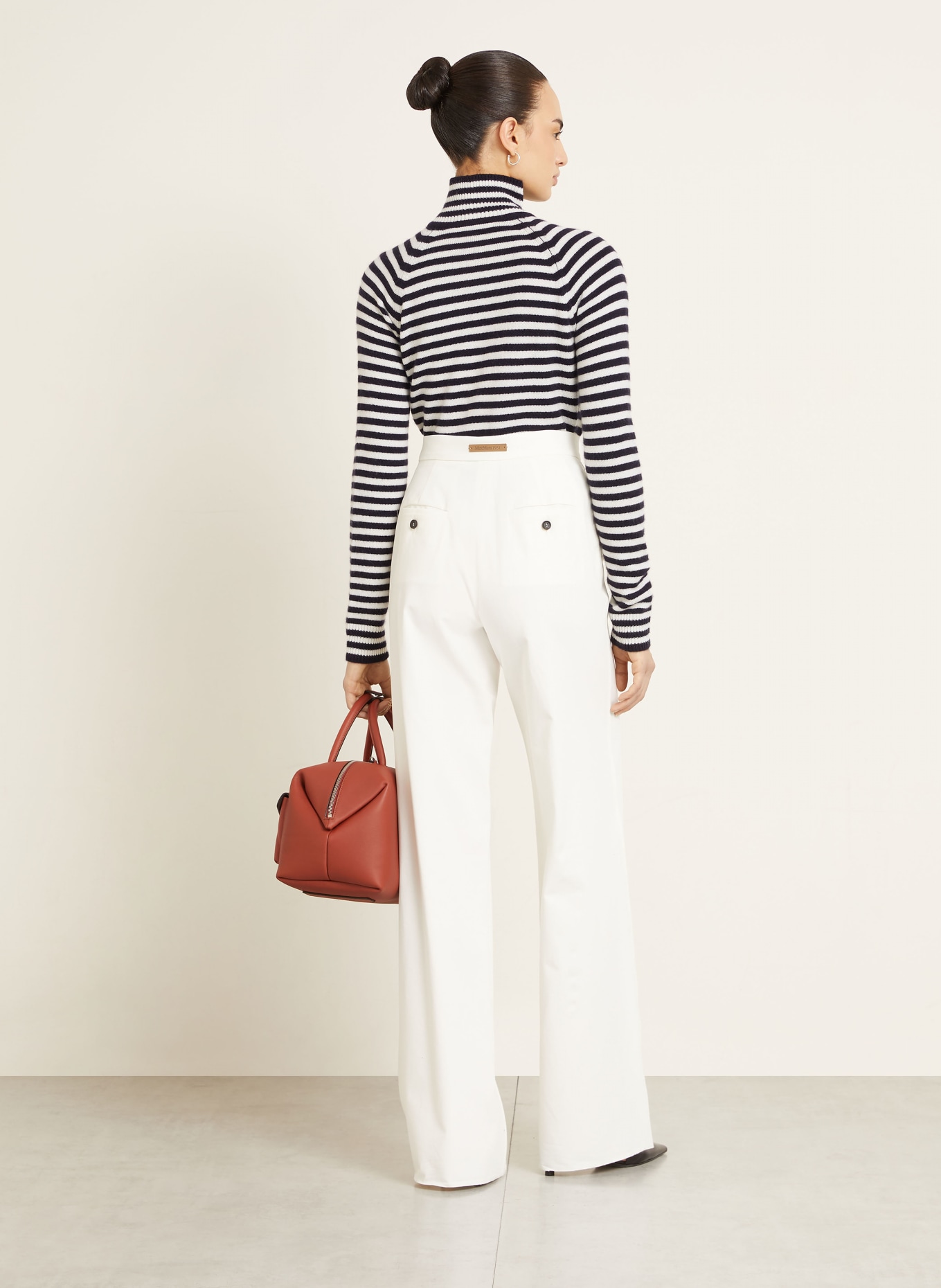 Max Mara Kašmírový svetr PANIERE: TMAVĚ MODRÁ / BÍLÁ