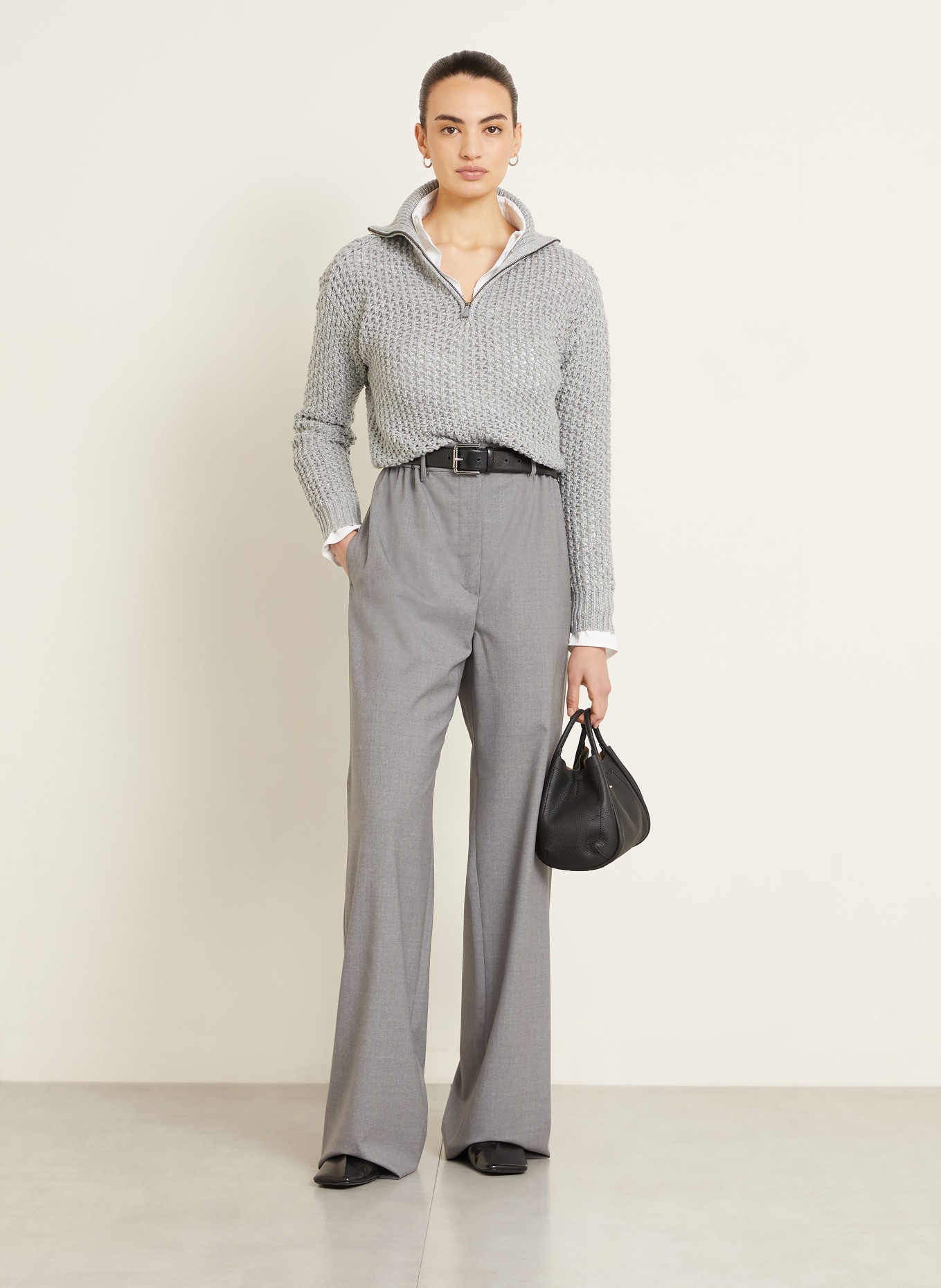 Max Mara Troyer TEQUILA mit Glitzergarn: GRAU