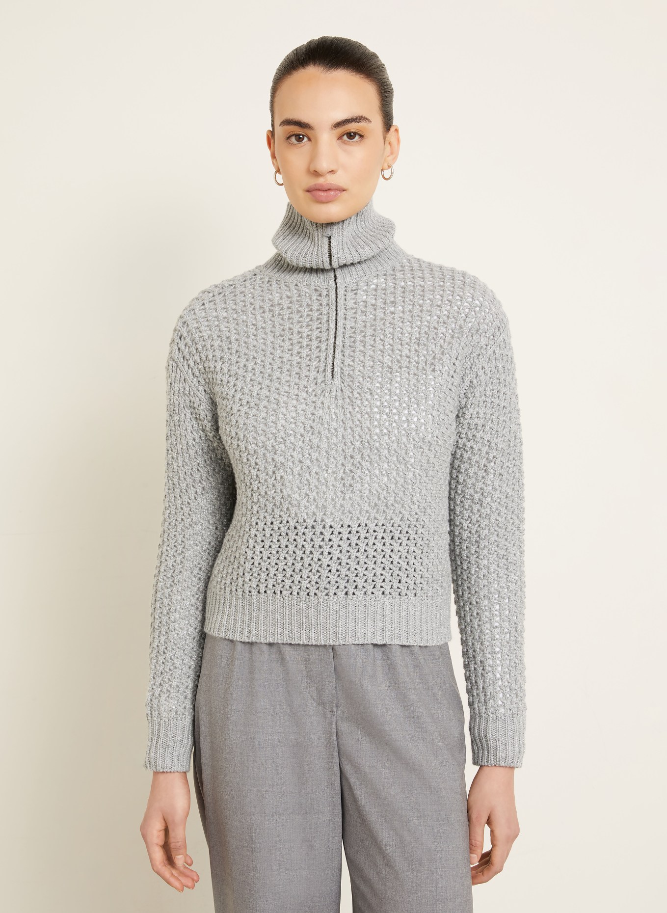 Max Mara Troyer TEQUILA mit Glitzergarn: GRAU