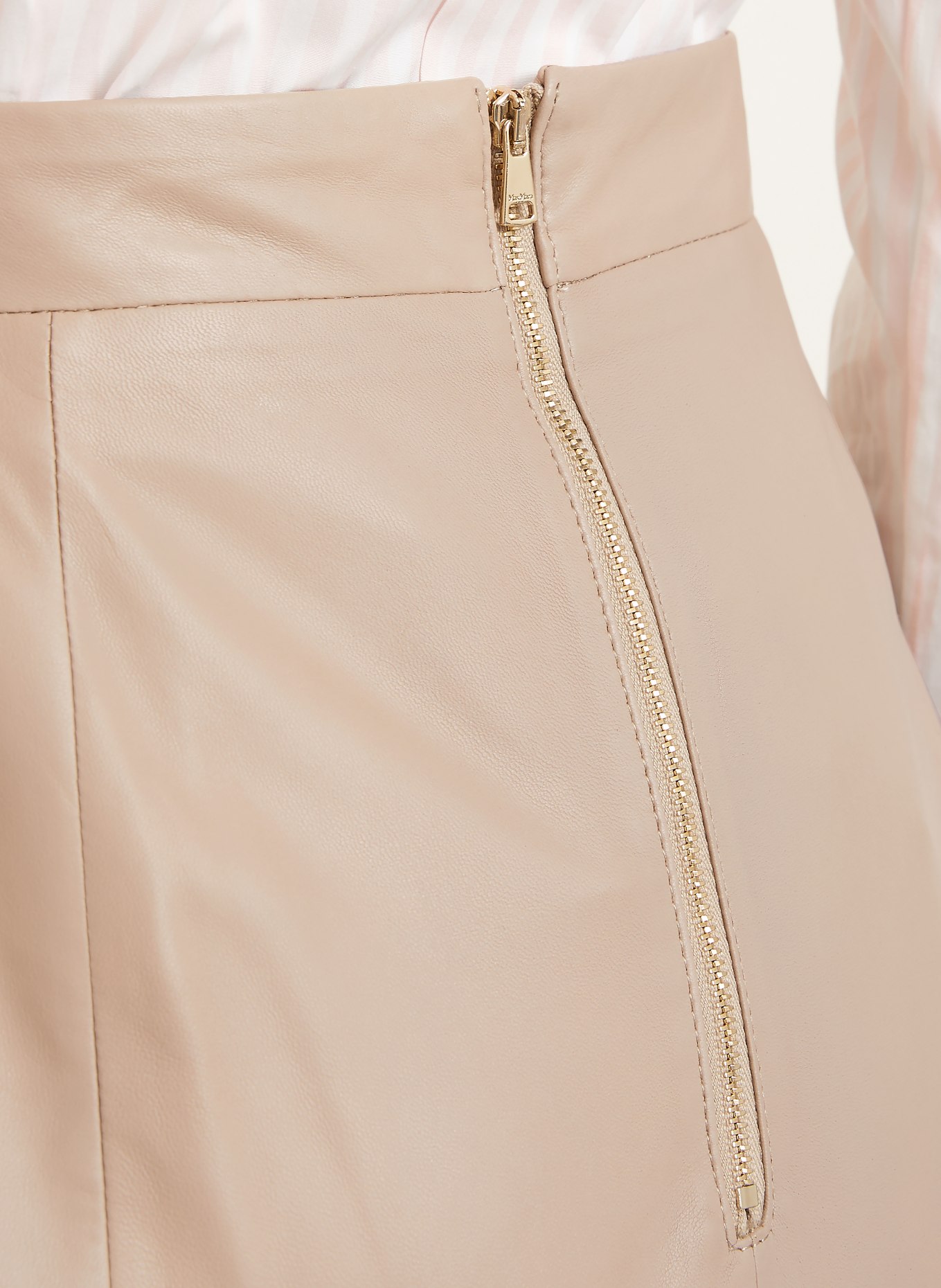 Max Mara Leather skirt RICAMO: TAUPE