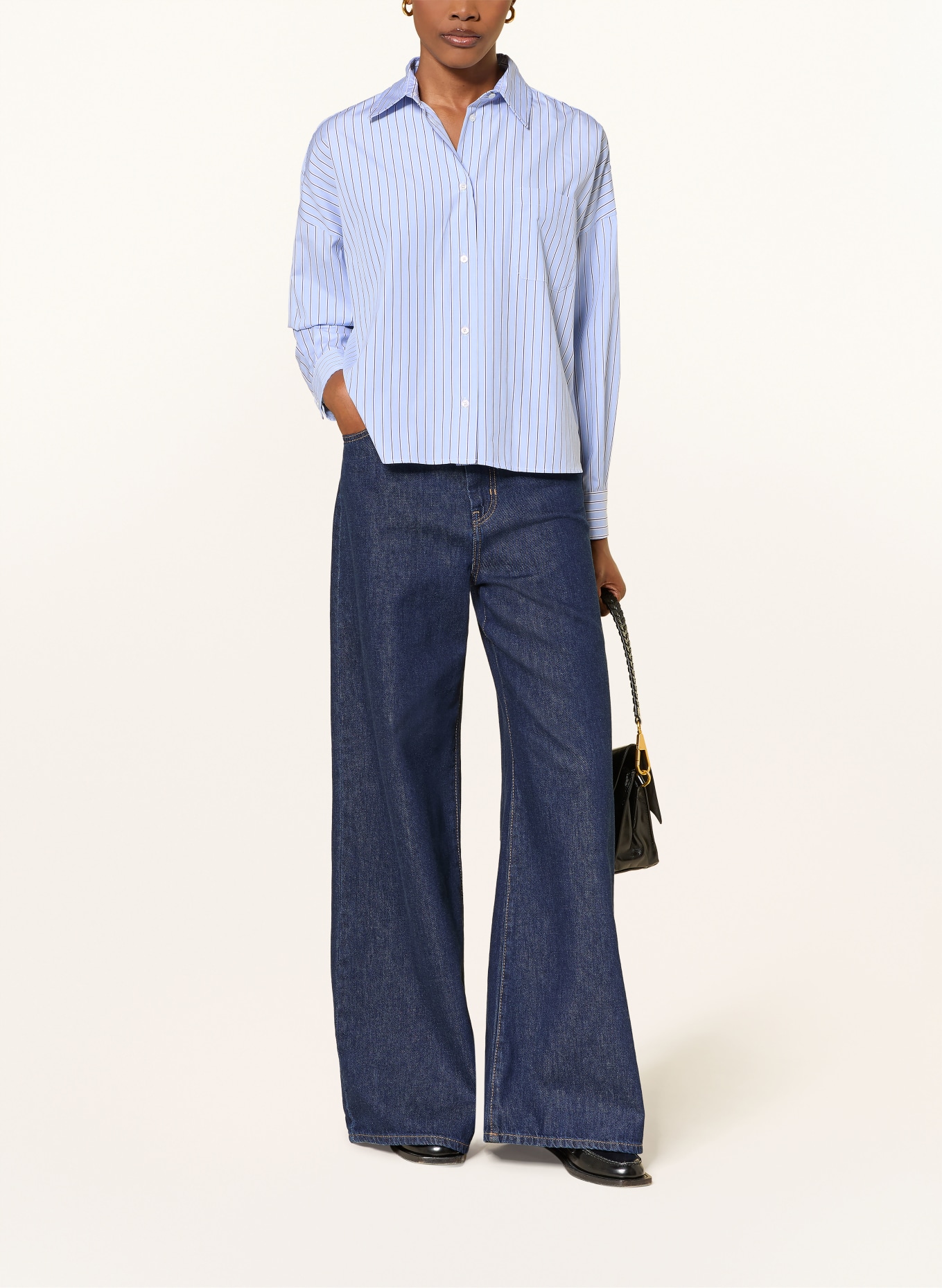 WEEKEND Max Mara Hemdbluse AUREO: HELLBLAU / DUNKELBLAU / WEISS