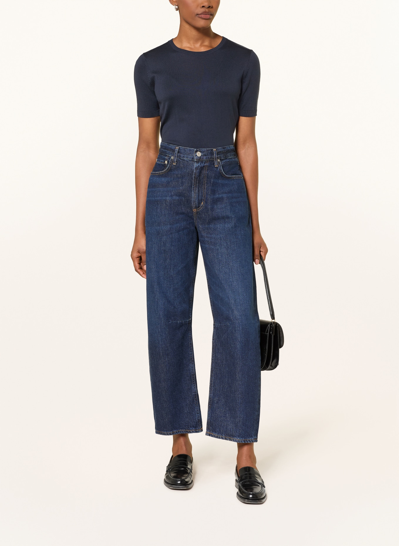 WEEKEND Max Mara Pletené tričko GABARRA s hedvábím: TMAVĚ MODRÁ