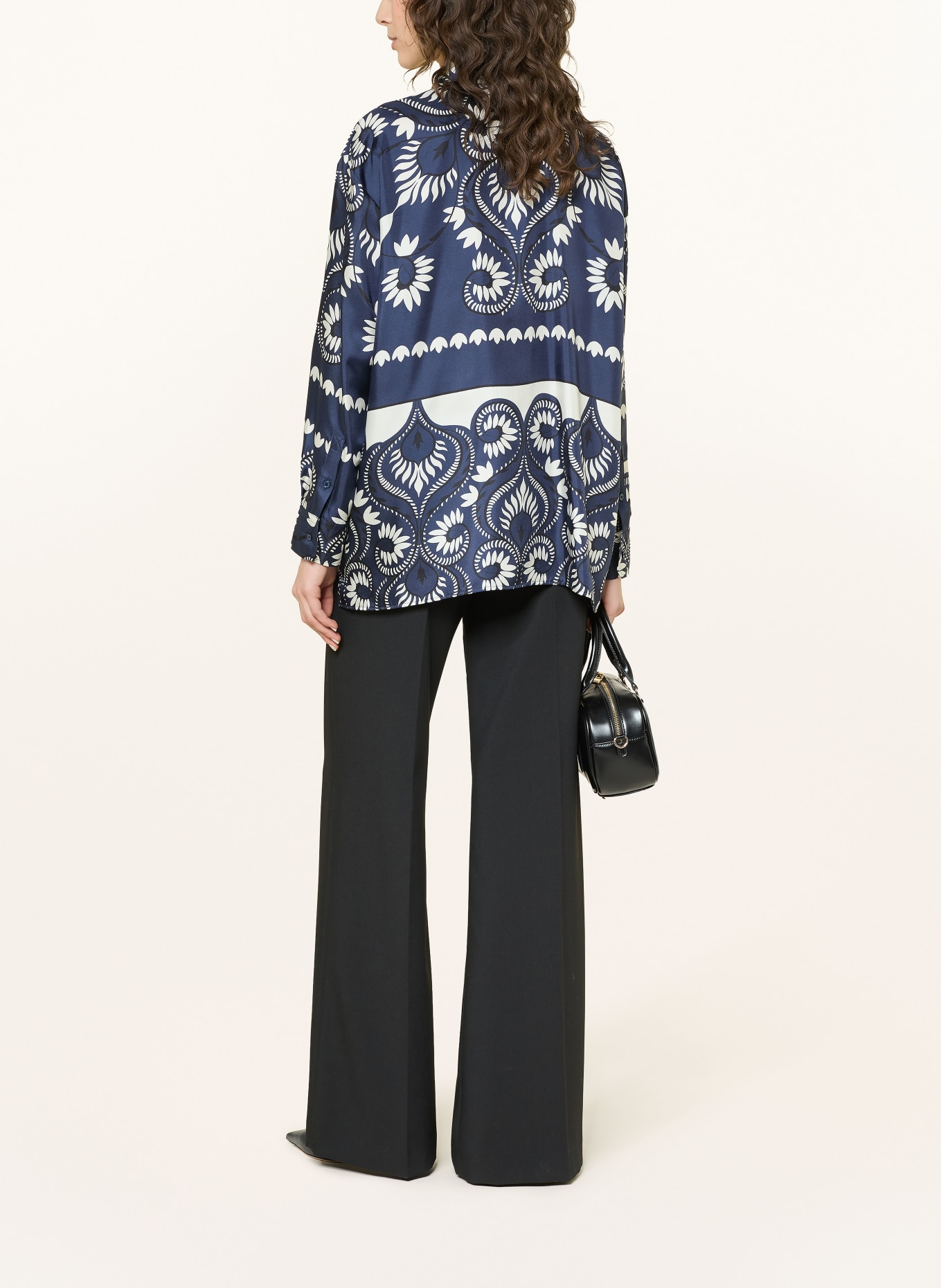 WEEKEND Max Mara Hemdbluse LASTRA aus Seide: DUNKELBLAU / WEISS / SCHWARZ