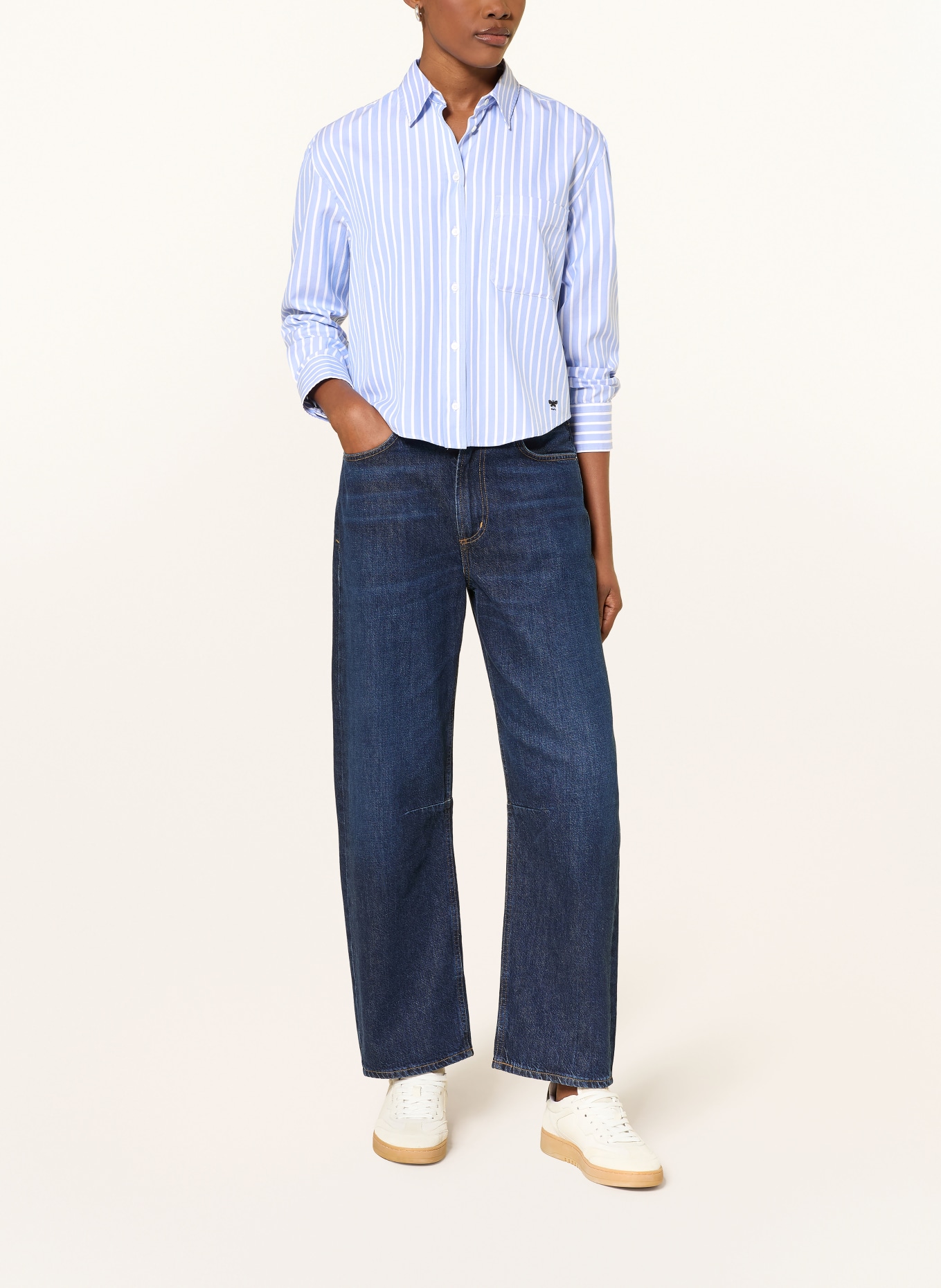 WEEKEND Max Mara Hemdbluse CARTONE: HELLBLAU / WEISS