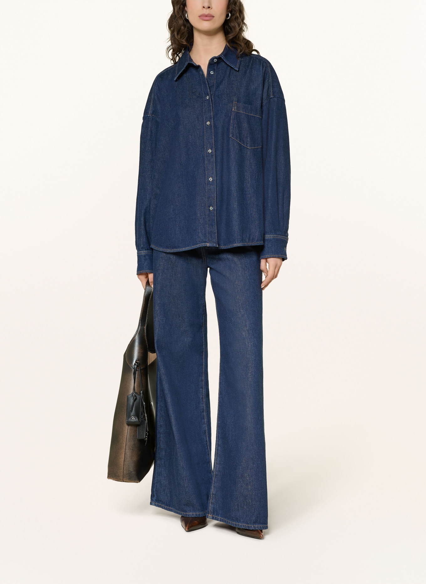 WEEKEND Max Mara Džínová košile FOGGIA: TMAVĚ MODRÁ