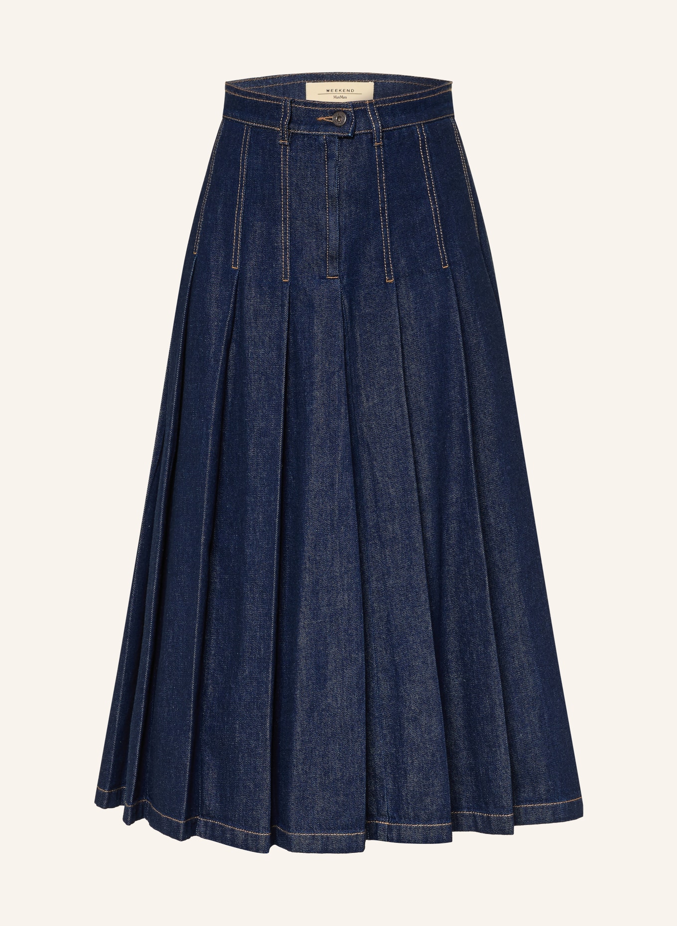 WEEKEND Max Mara Džínová sukně OVALE: TMAVĚ MODRÁ