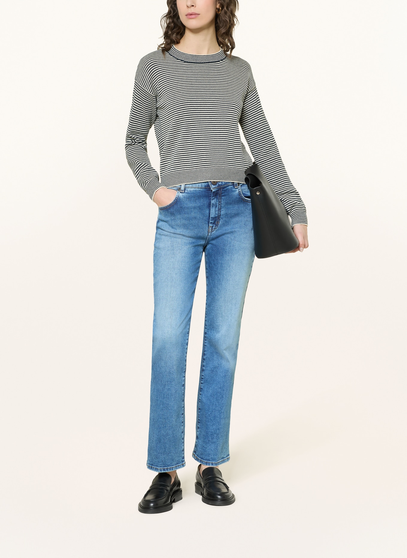 WEEKEND Max Mara Pullover GIOVANE: CREME / DUNKELBLAU