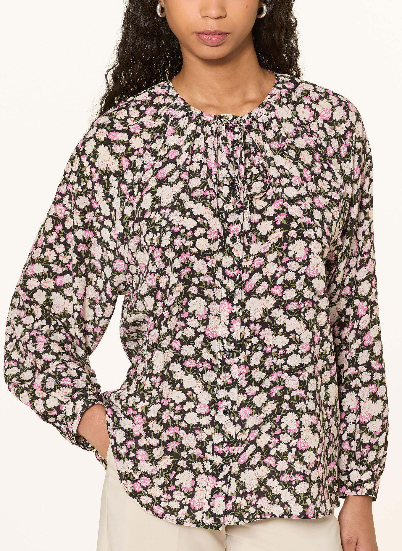 WEEKEND Max Mara Hedvábná blůza CINEMA: ČERNÁ / RŮŽOVÁ / OLIVOVÁ