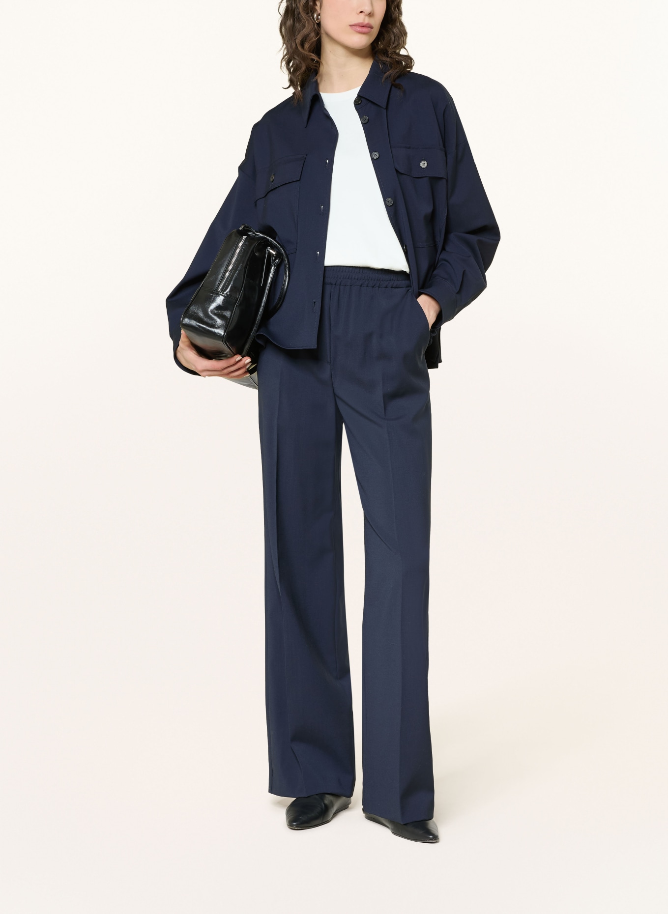 WEEKEND Max Mara Kalhoty Marlene MALLO: TMAVĚ MODRÁ