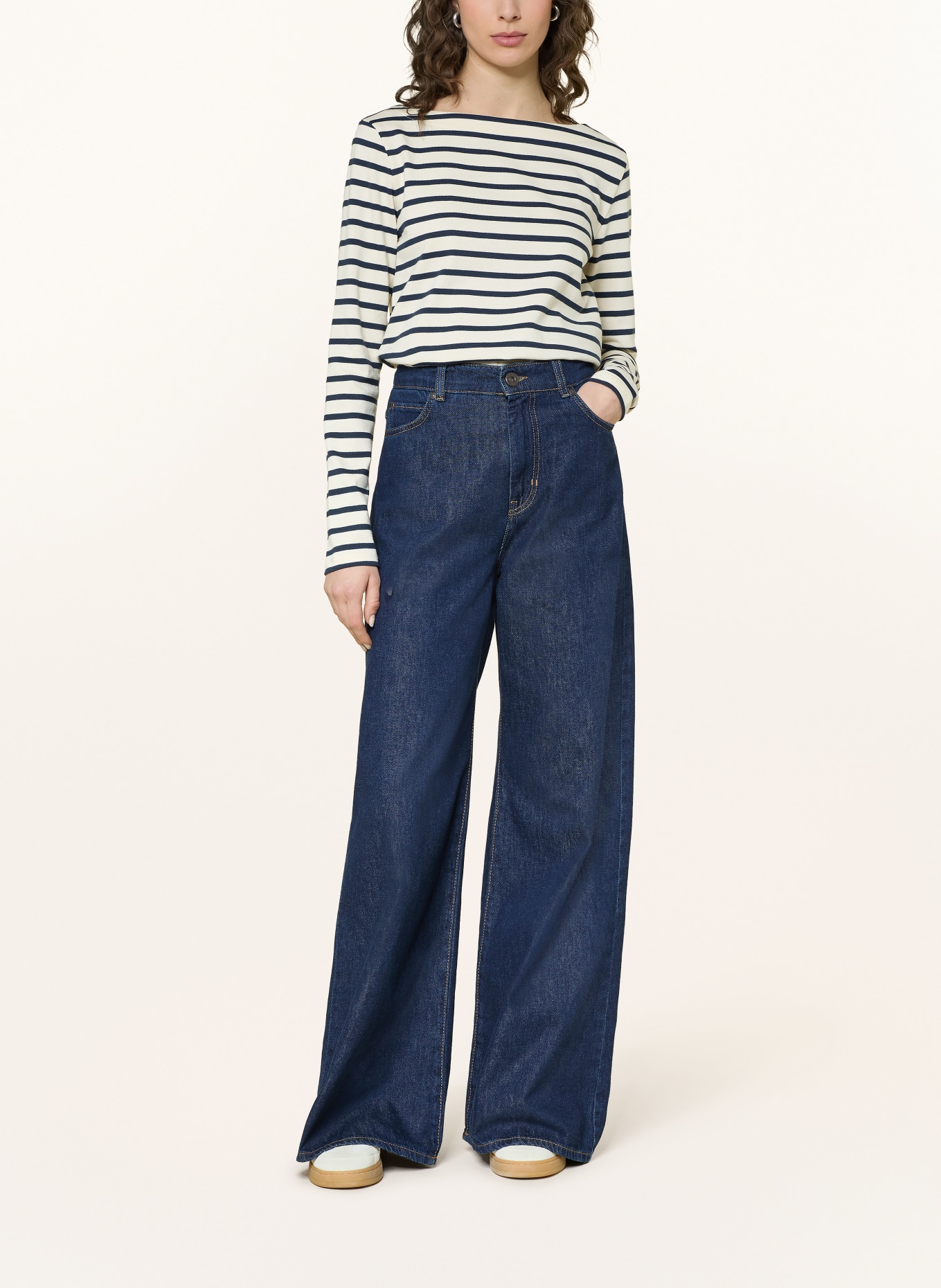 WEEKEND Max Mara Longsleeve ERASMO: BEIGE / DUNKELBLAU