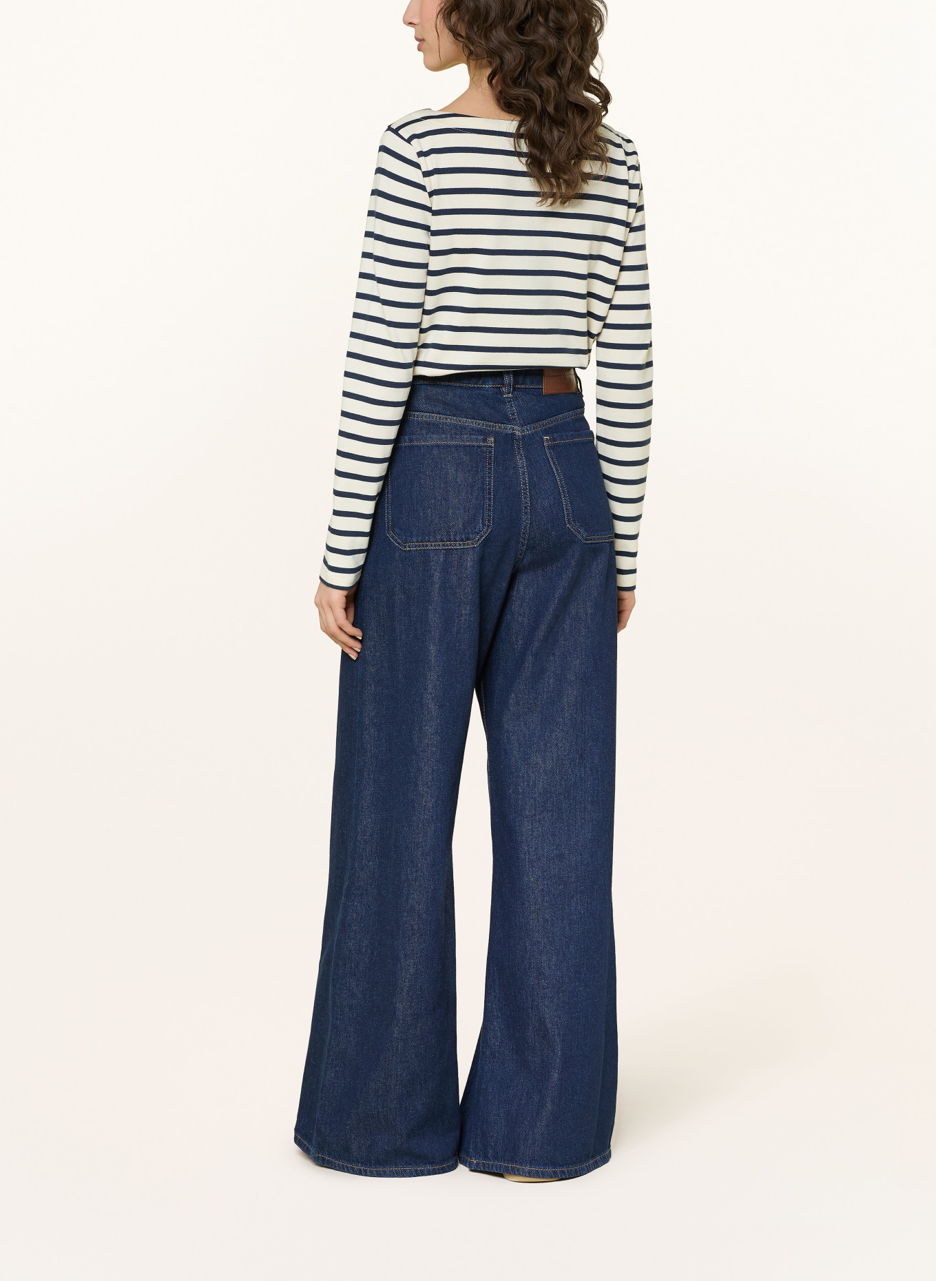 WEEKEND Max Mara Longsleeve ERASMO: BEIGE / DUNKELBLAU