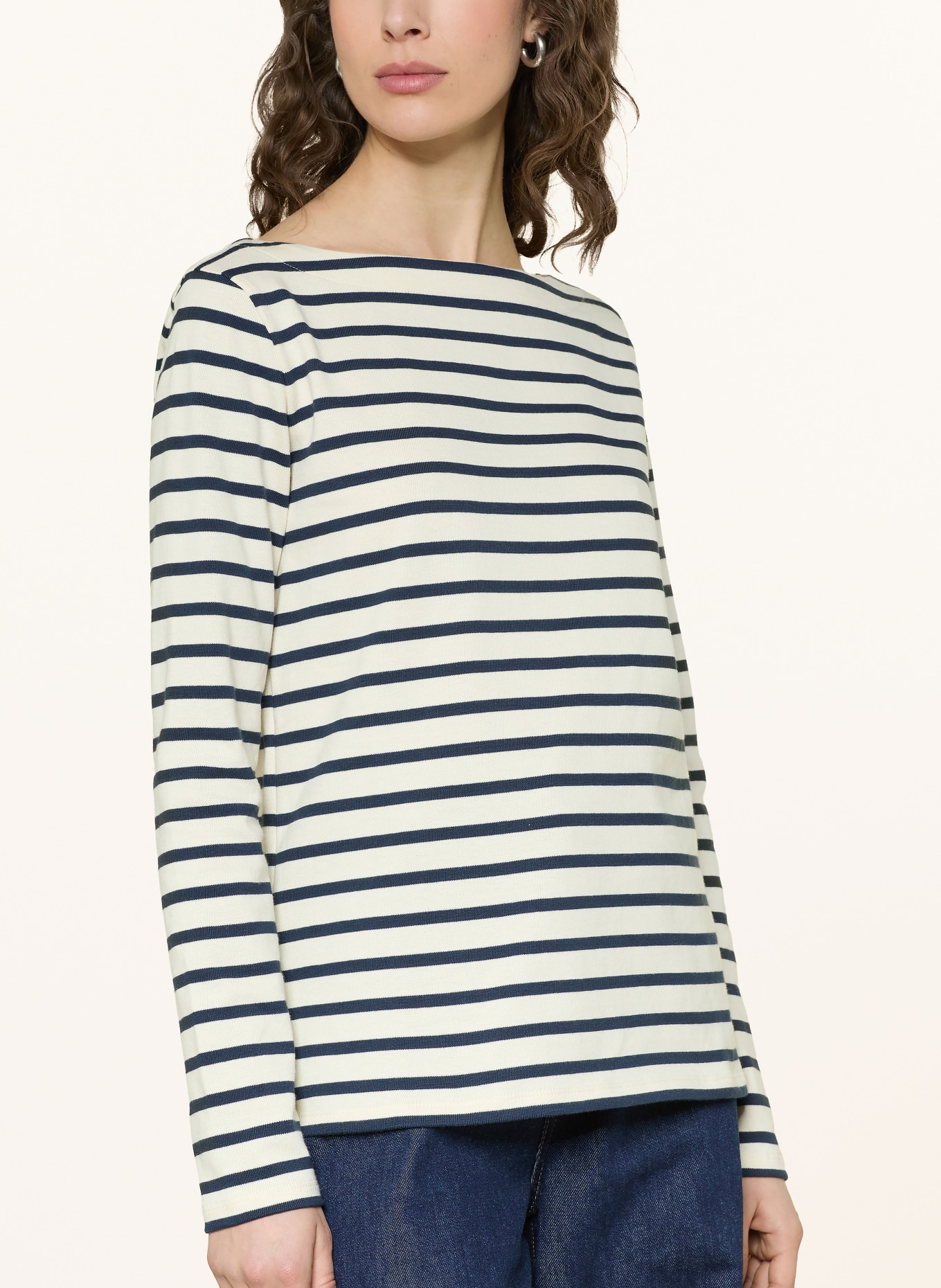 WEEKEND Max Mara Longsleeve ERASMO: BEIGE / DUNKELBLAU