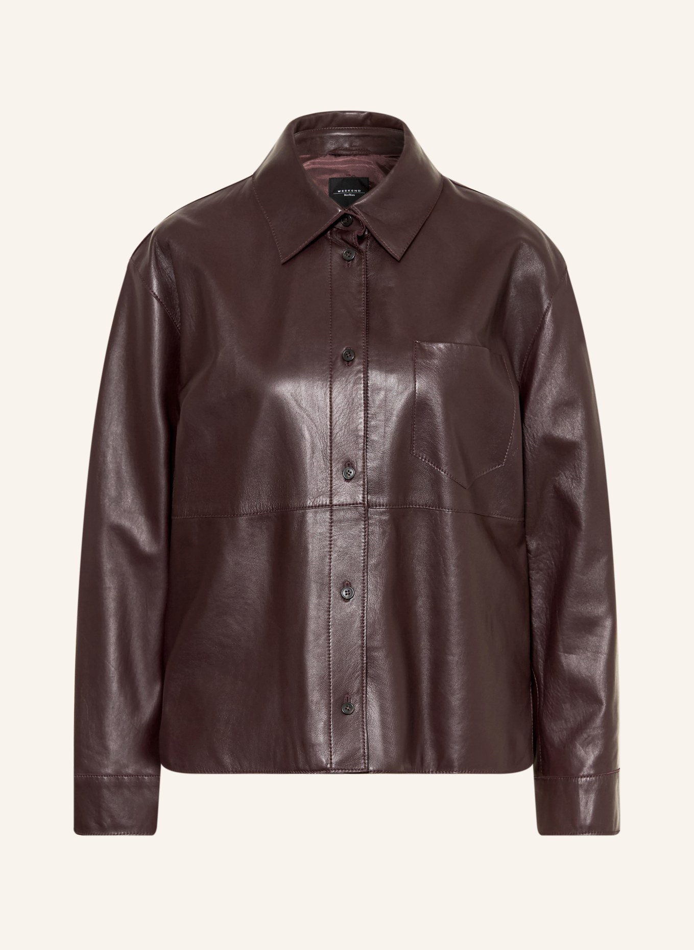 WEEKEND Max Mara Lederjacke SCATOLA: DUNKELBRAUN