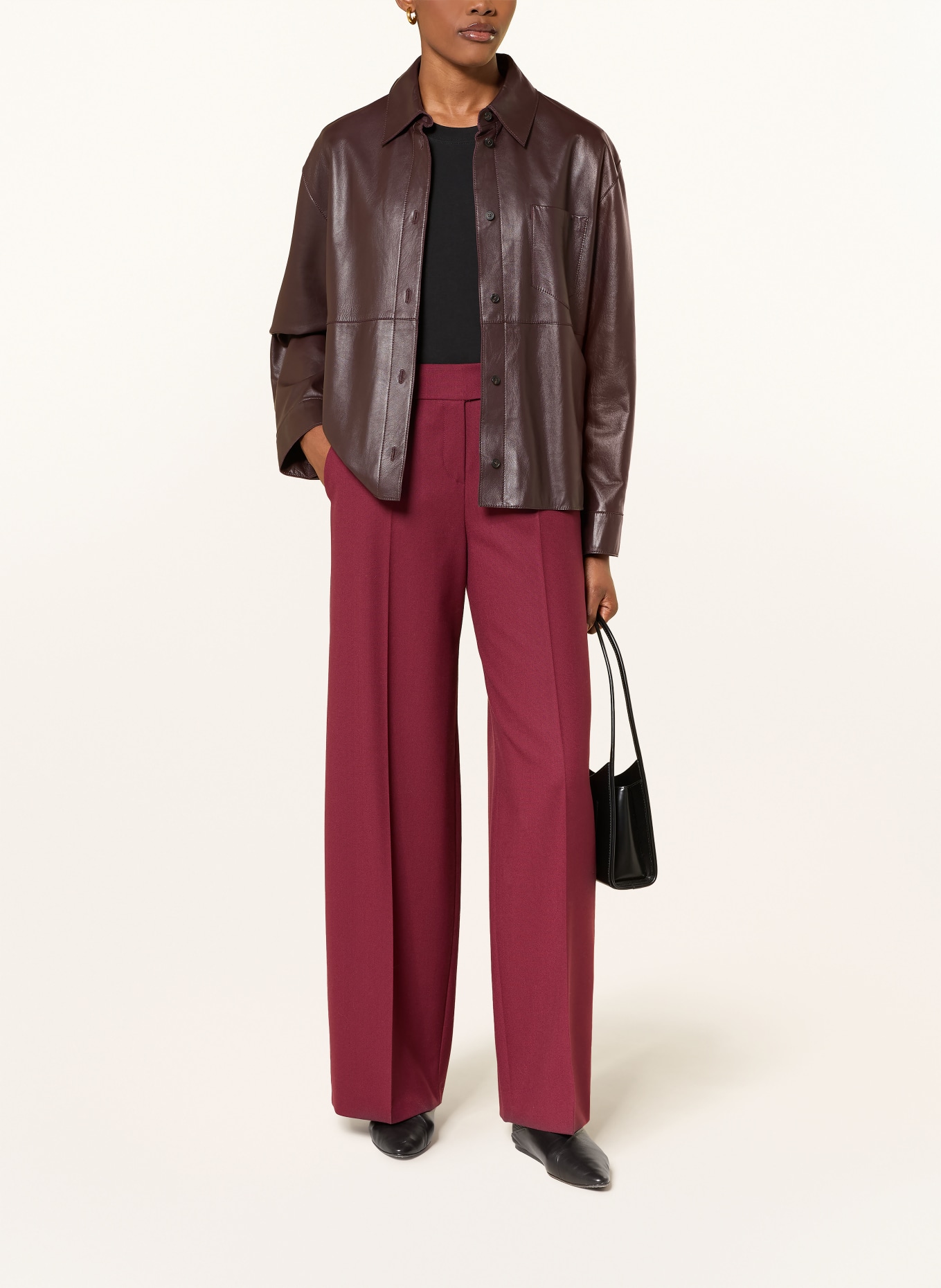 WEEKEND Max Mara Lederjacke SCATOLA: DUNKELBRAUN