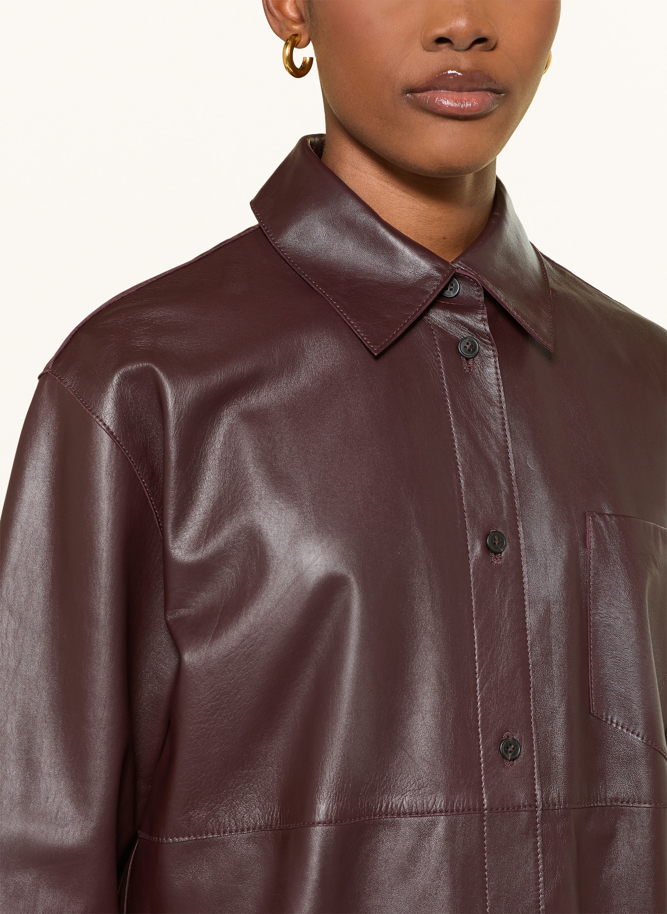 WEEKEND Max Mara Lederjacke SCATOLA: DUNKELBRAUN