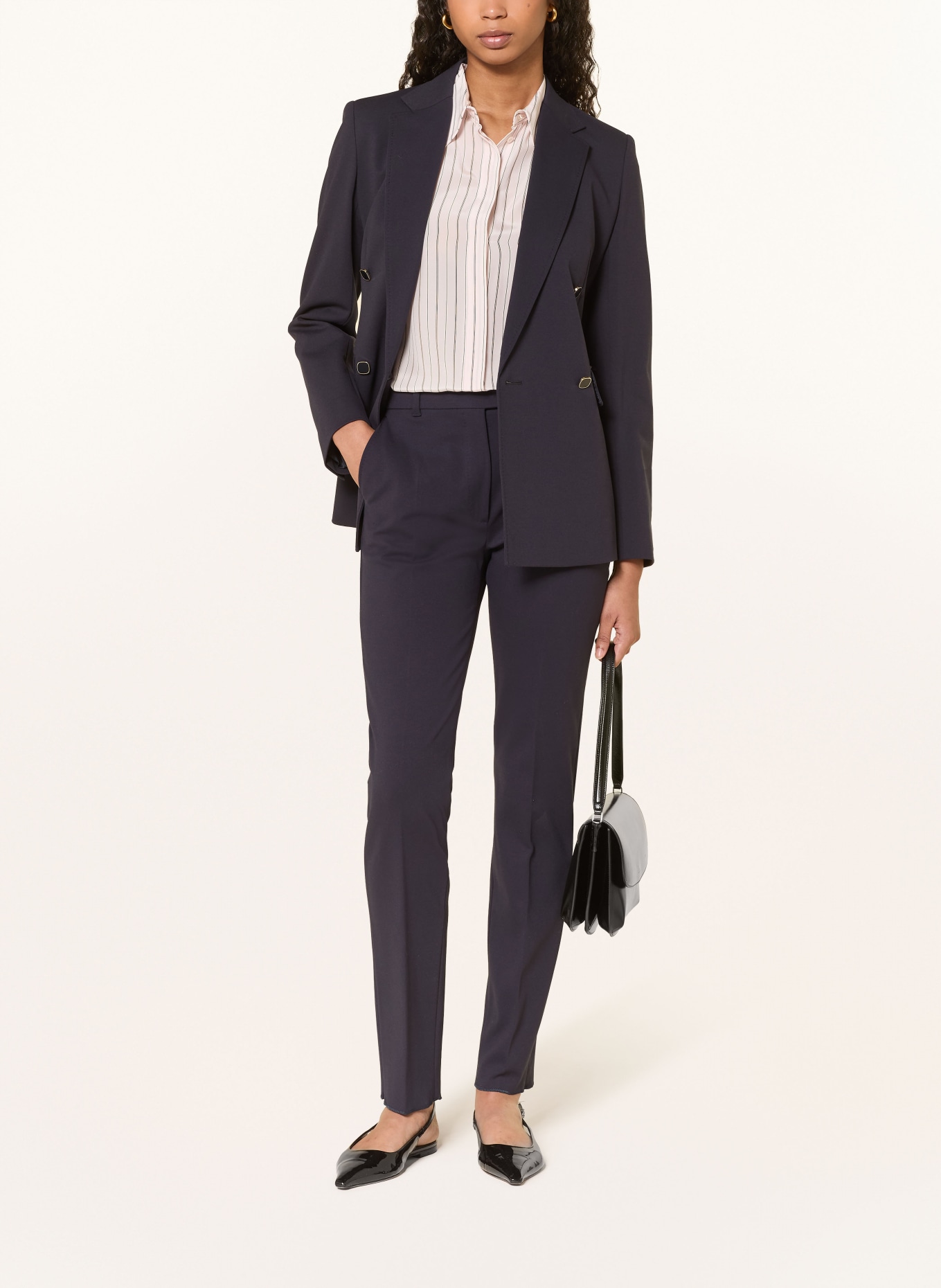 Max Mara STUDIO Jerseyové kalhoty CASA: TMAVĚ MODRÁ