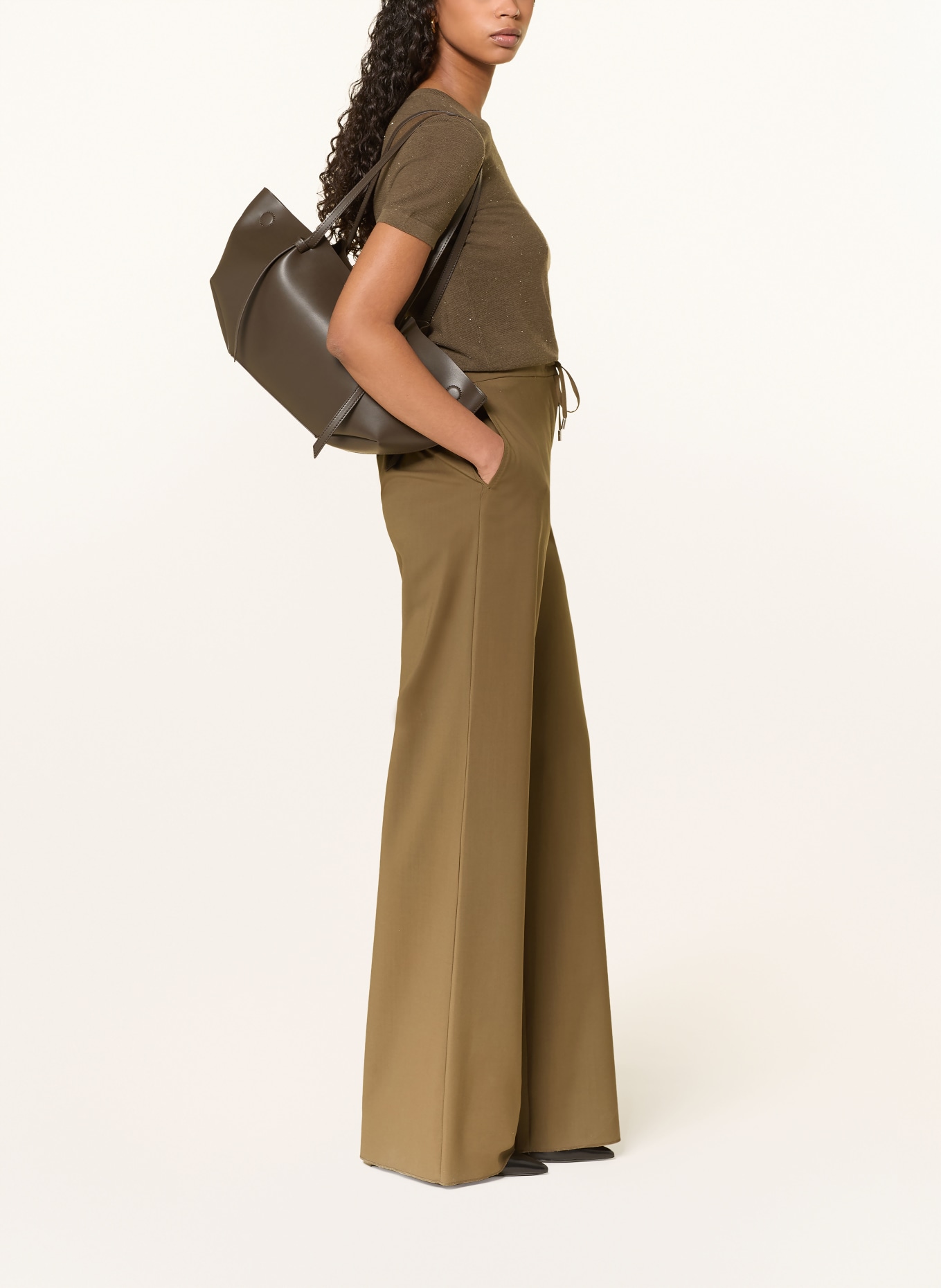 Max Mara STUDIO Spodnie z marleny CORONE: OLIWKOWY