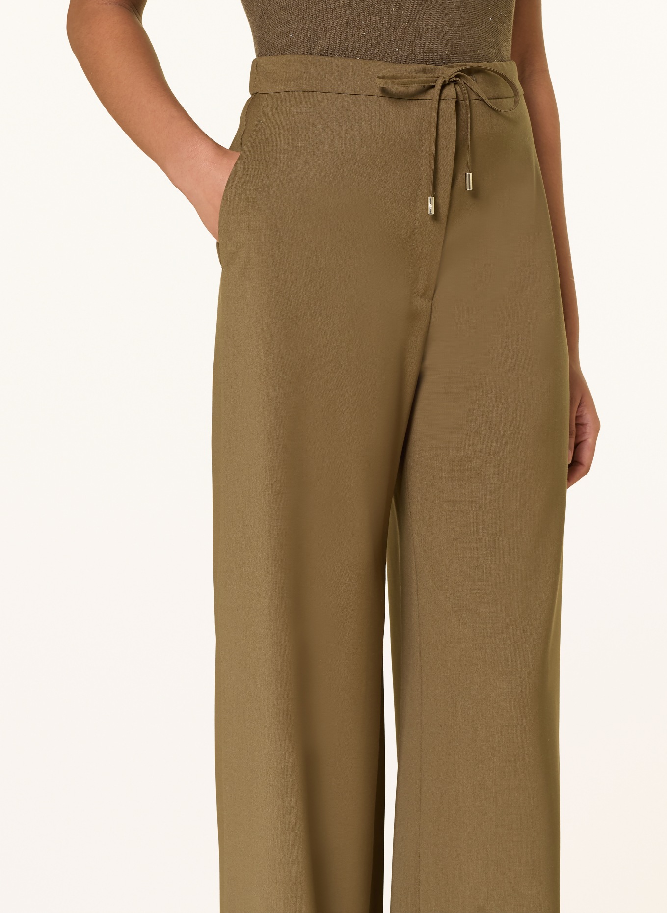 Max Mara STUDIO Spodnie z marleny CORONE: OLIWKOWY