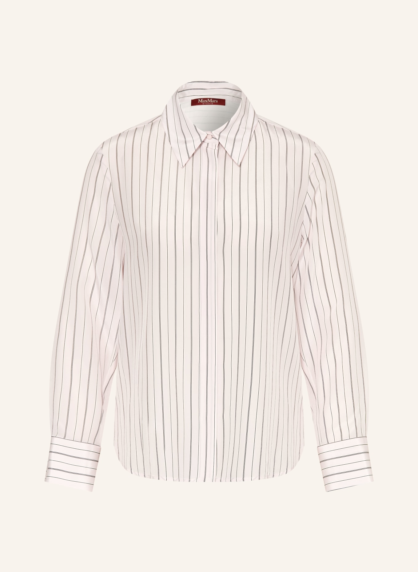 Max Mara STUDIO Hedvábná košile FLIRT: SVĚTLE RŮŽOVÁ / ČERNÁ