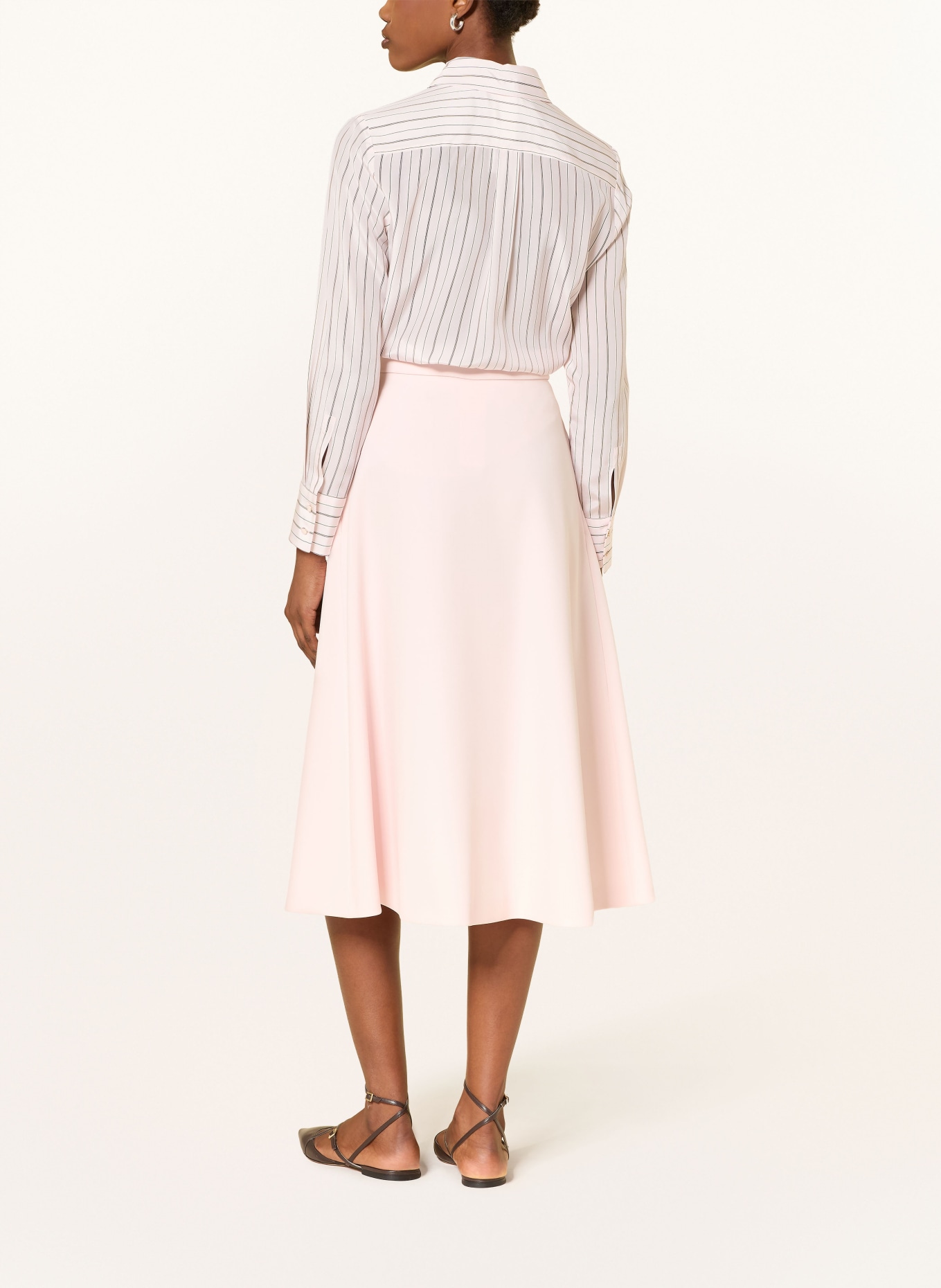 Max Mara STUDIO Hedvábná košile FLIRT: SVĚTLE RŮŽOVÁ / ČERNÁ