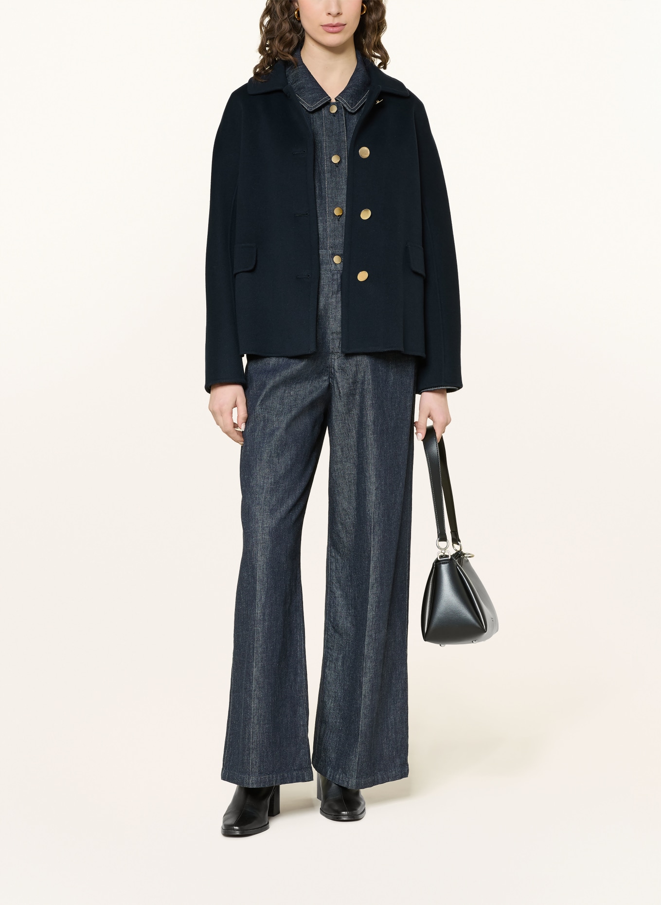 S Max Mara Jas GRAZIA: DONKERBLAUW