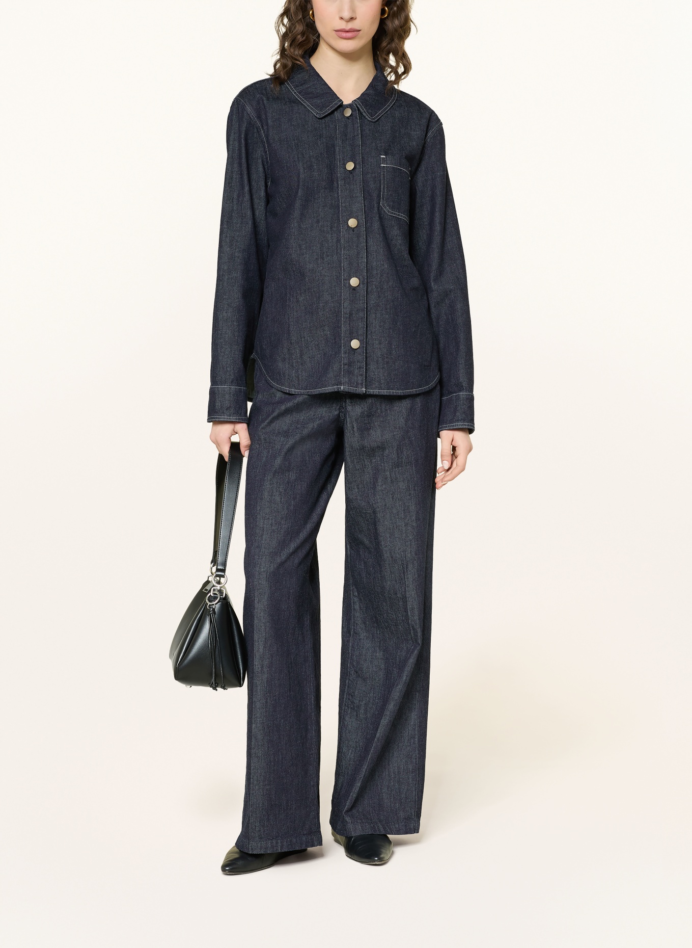 S Max Mara ENFASI denim blouse: DARK BLUE