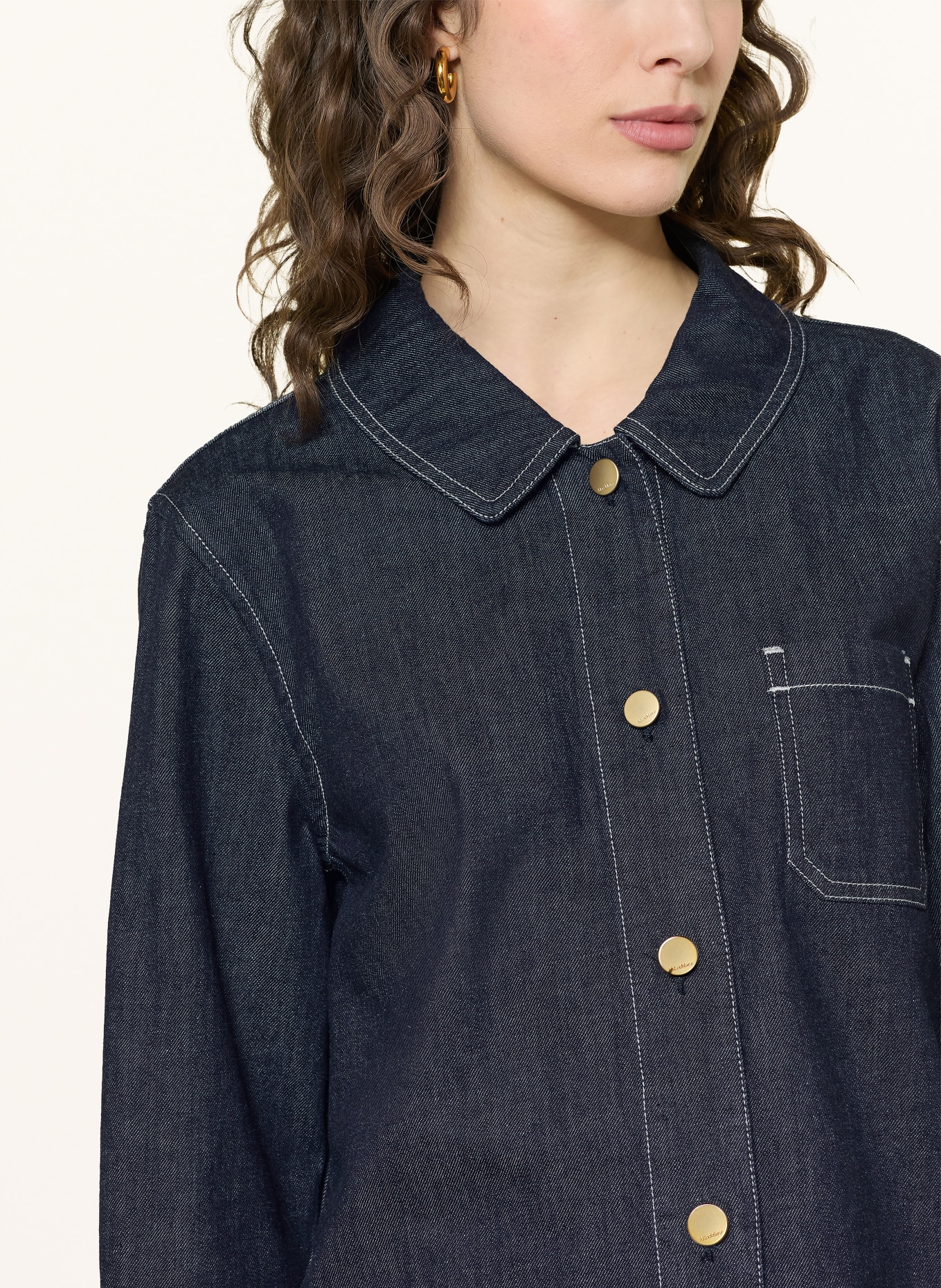 S Max Mara ENFASI denim blouse: DARK BLUE