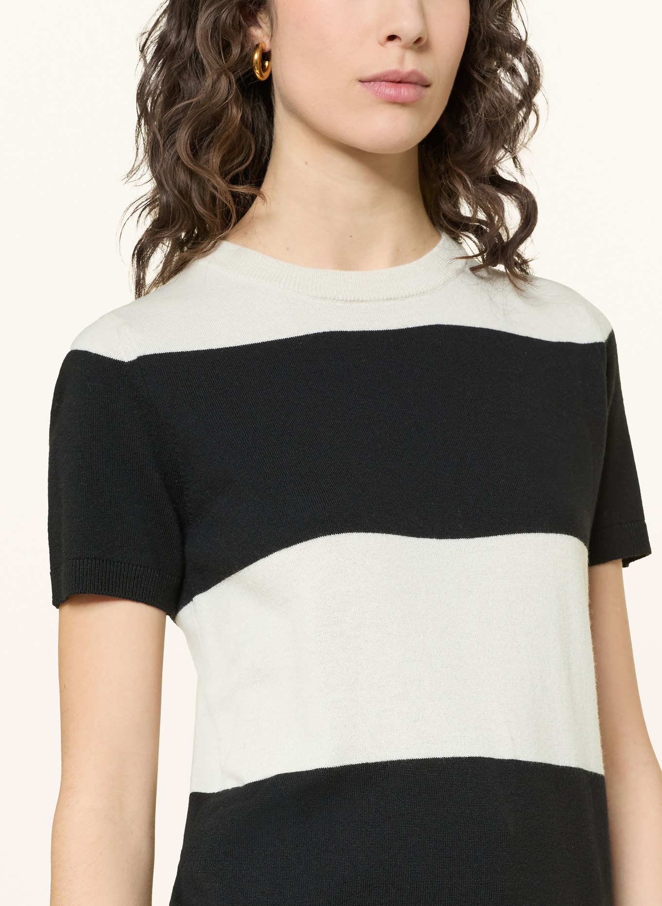 S Max Mara Strickshirt MAGENTA: WEISS / SCHWARZ