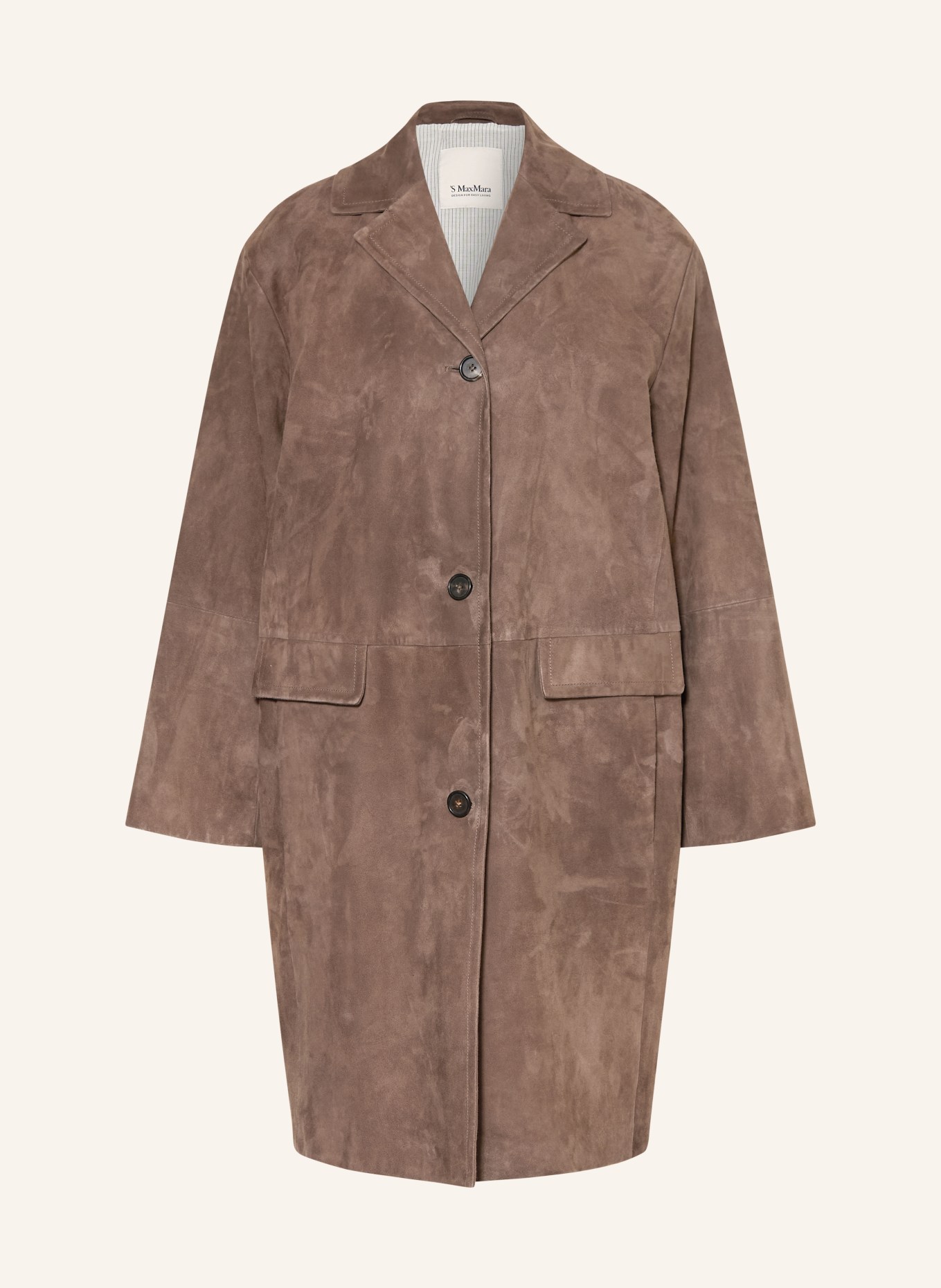 S Max Mara ORTENSIA leather coat: BROWN