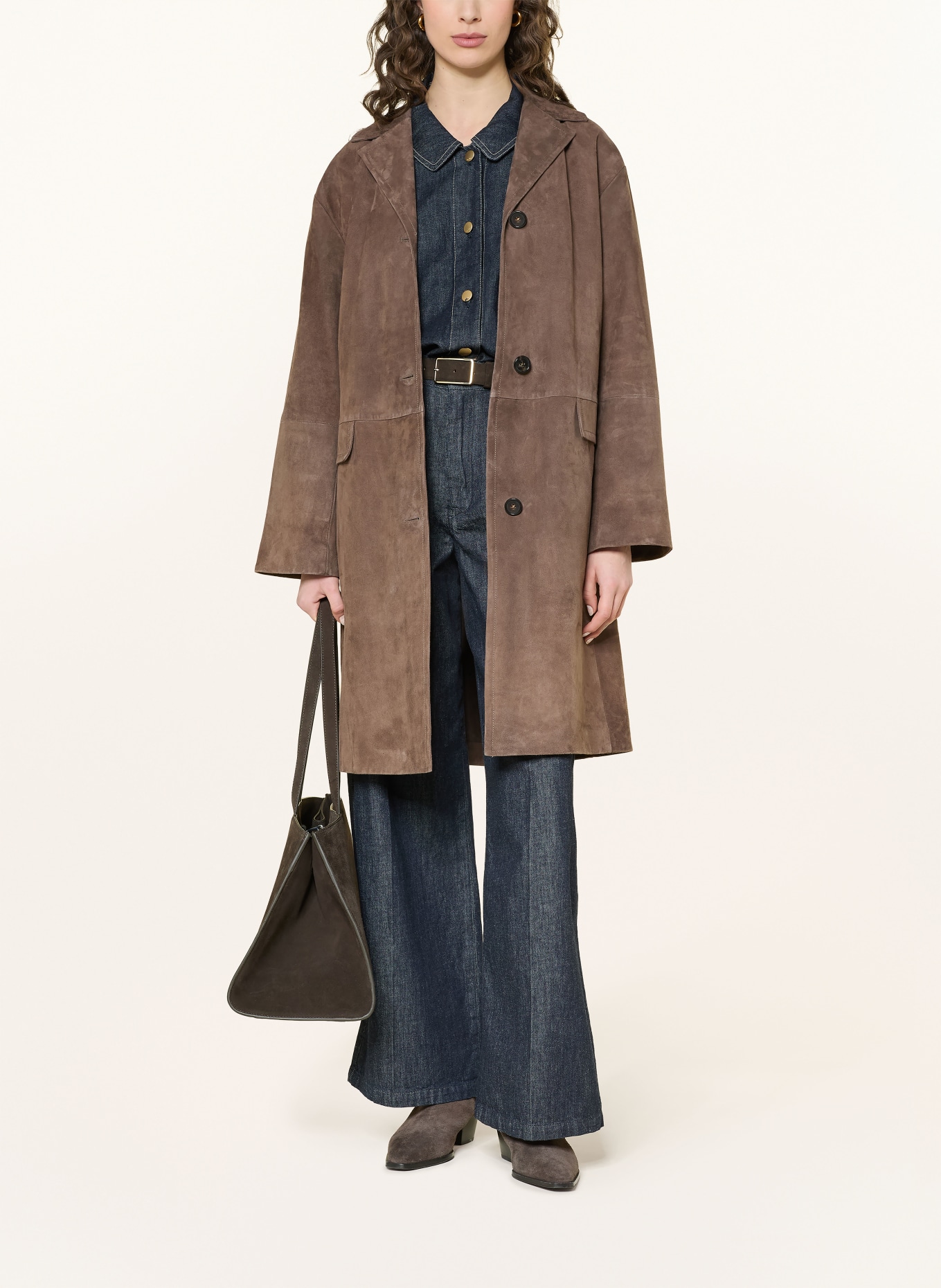 S Max Mara ORTENSIA leather coat: BROWN