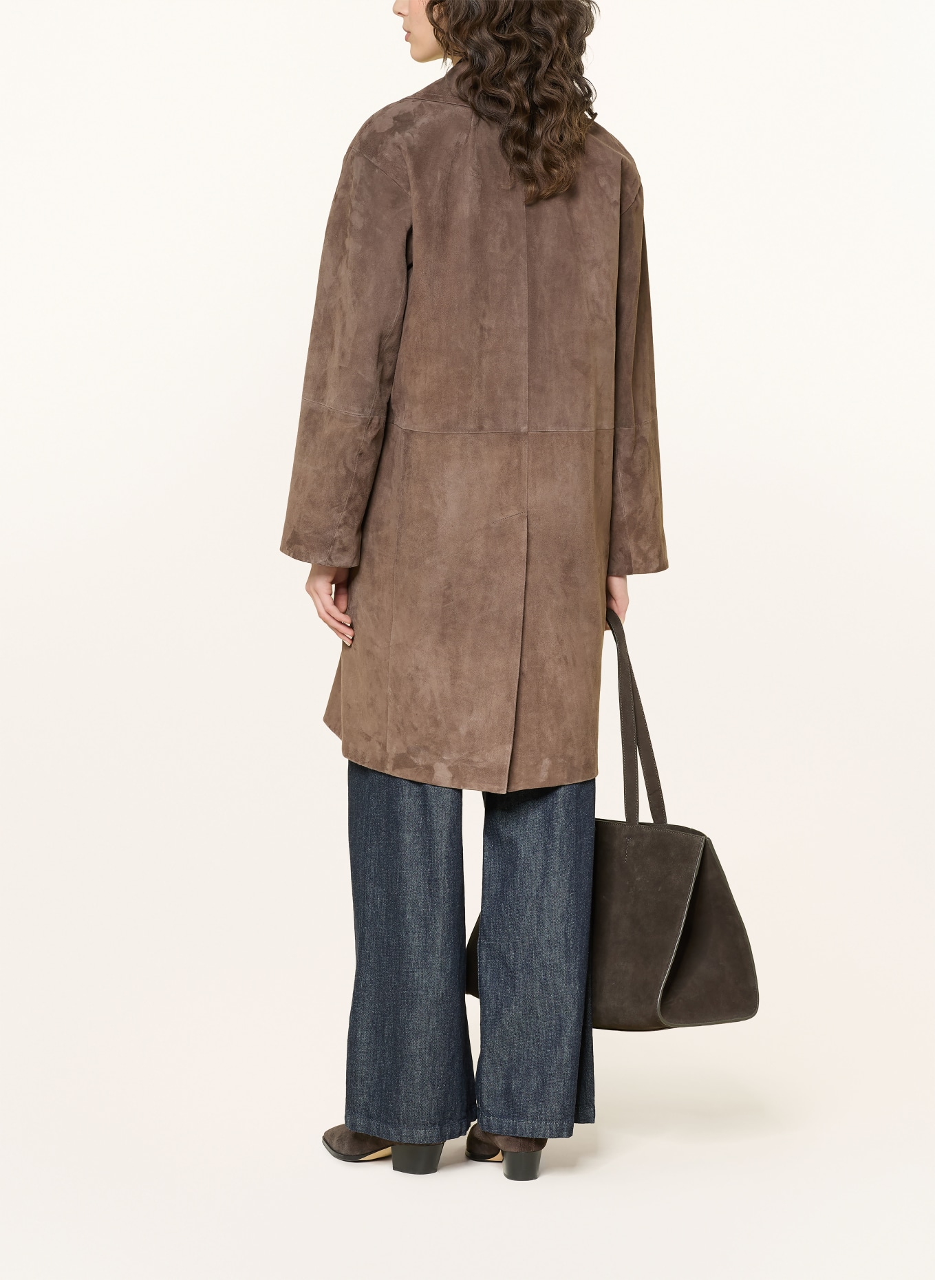 S Max Mara ORTENSIA leather coat: BROWN