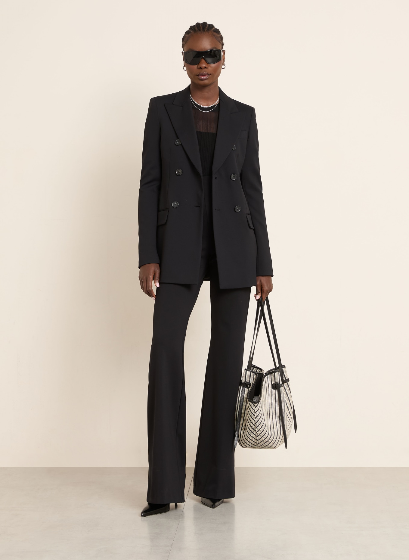 SPORTMAX Bootcut-Hose GETTONE aus Jersey: SCHWARZ