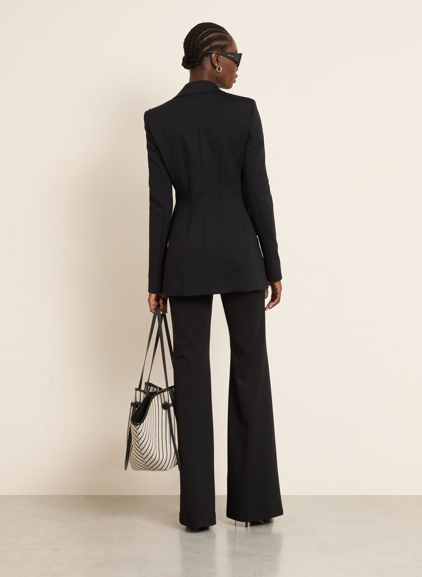 SPORTMAX Bootcut-Hose GETTONE aus Jersey: SCHWARZ