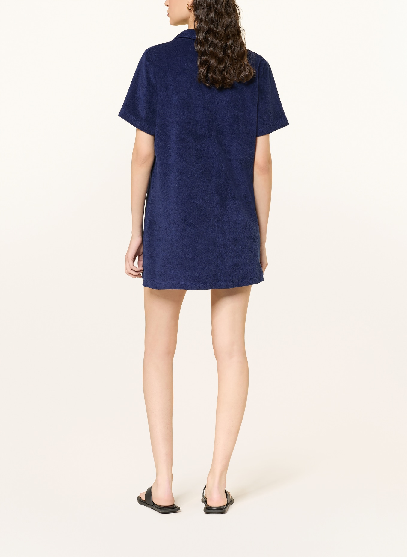 POLO RALPH LAUREN Plážové šaty z froté: TMAVĚ MODRÁ / BÍLÁ