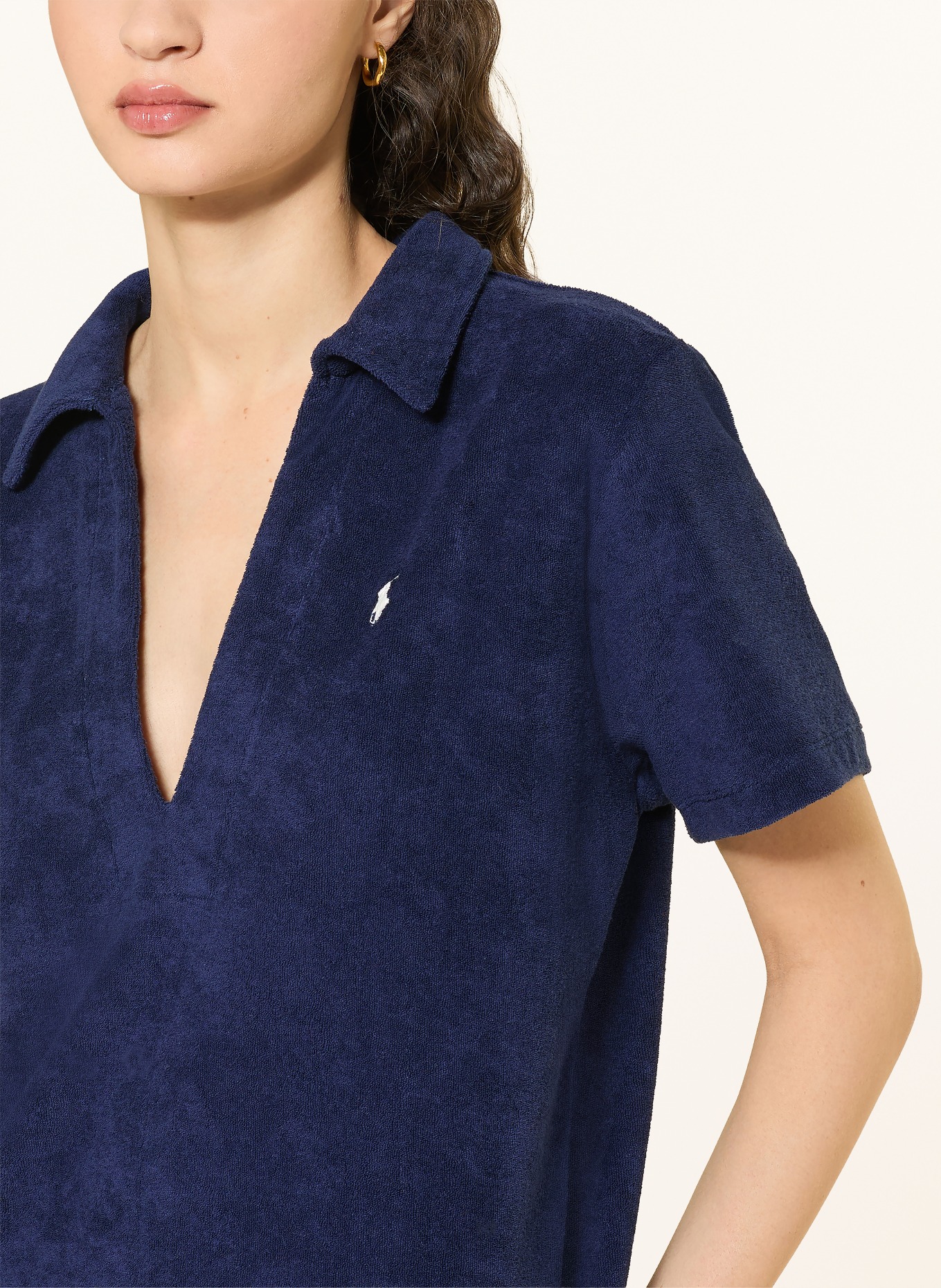 POLO RALPH LAUREN Plážové šaty z froté: TMAVĚ MODRÁ / BÍLÁ