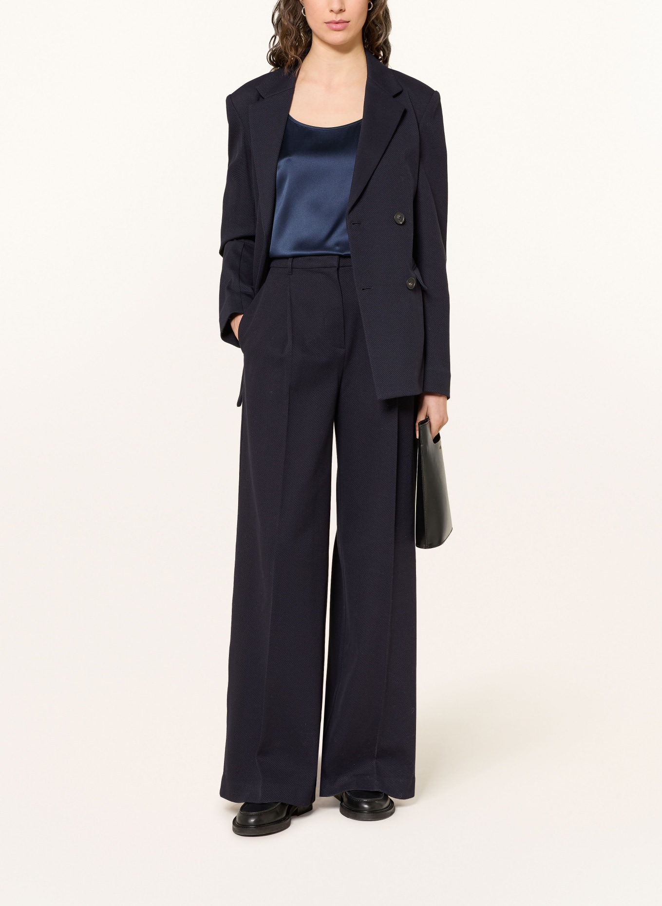 MM by Max Mara Marlenehose PANNO aus Jersey: DUNKELBLAU