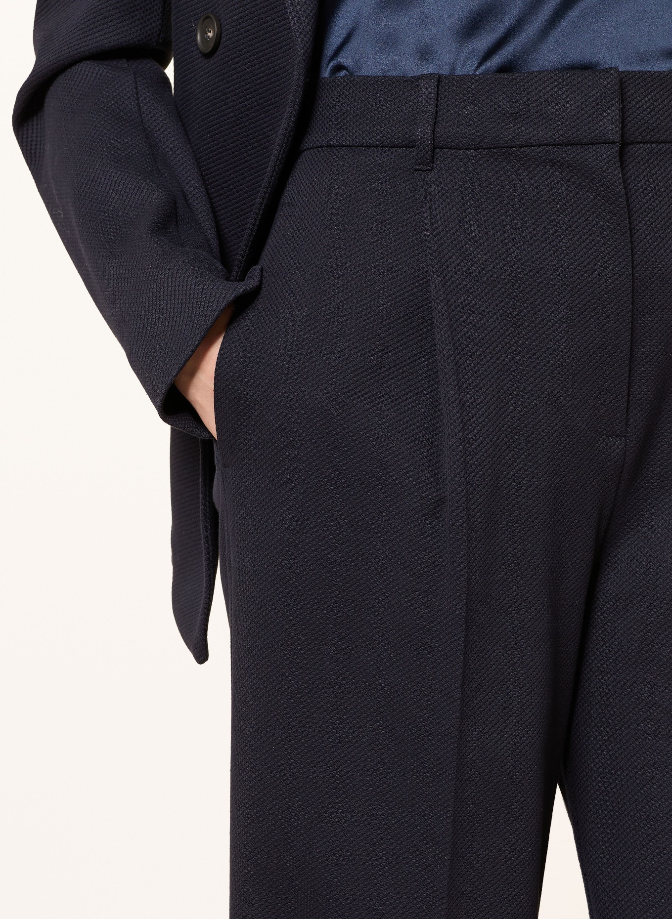 MM by Max Mara Marlenehose PANNO aus Jersey: DUNKELBLAU