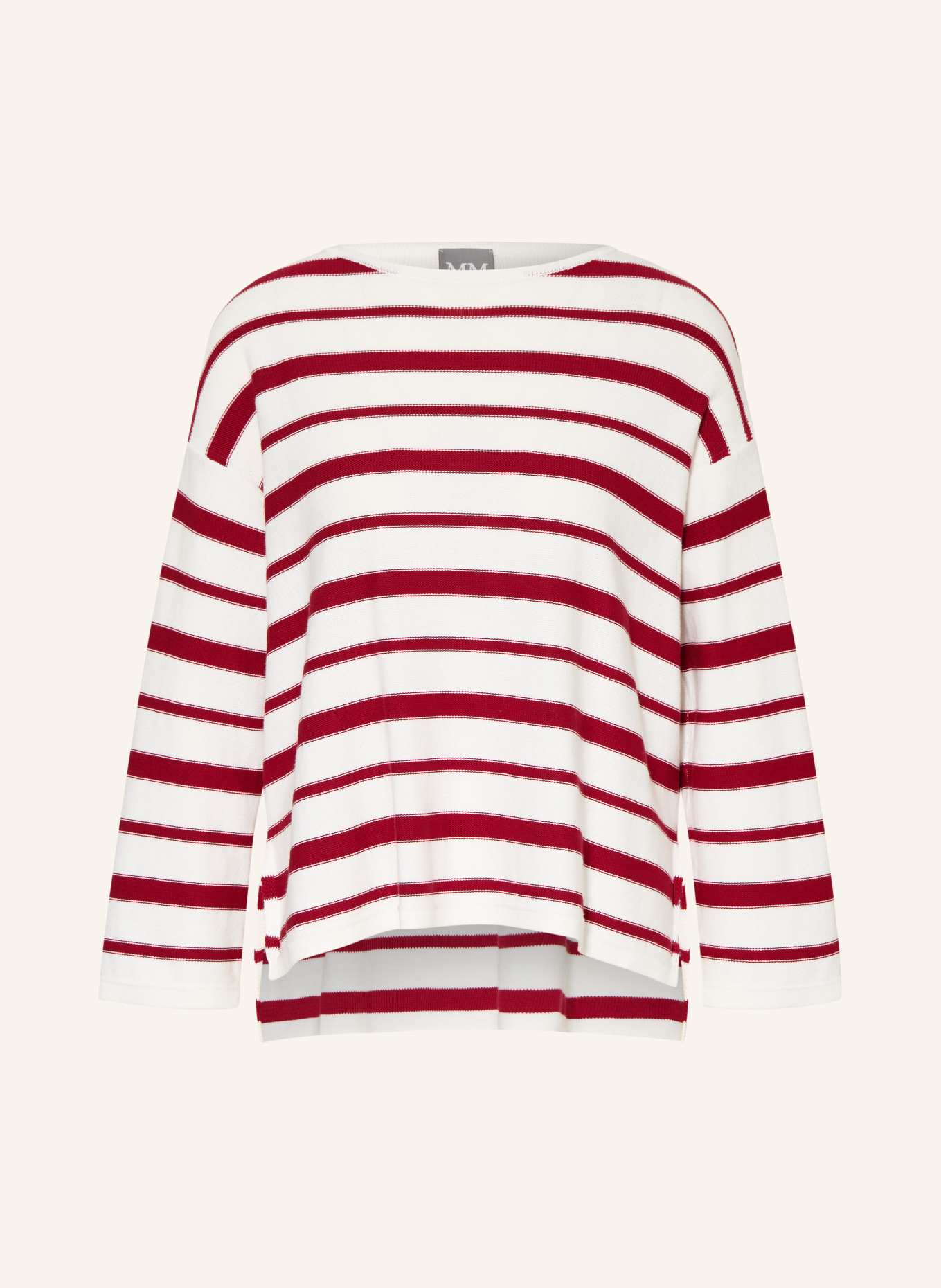 MM by Max Mara Shirt LOCUSTA mit 3/4-Arm: DUNKELROT / WEISS