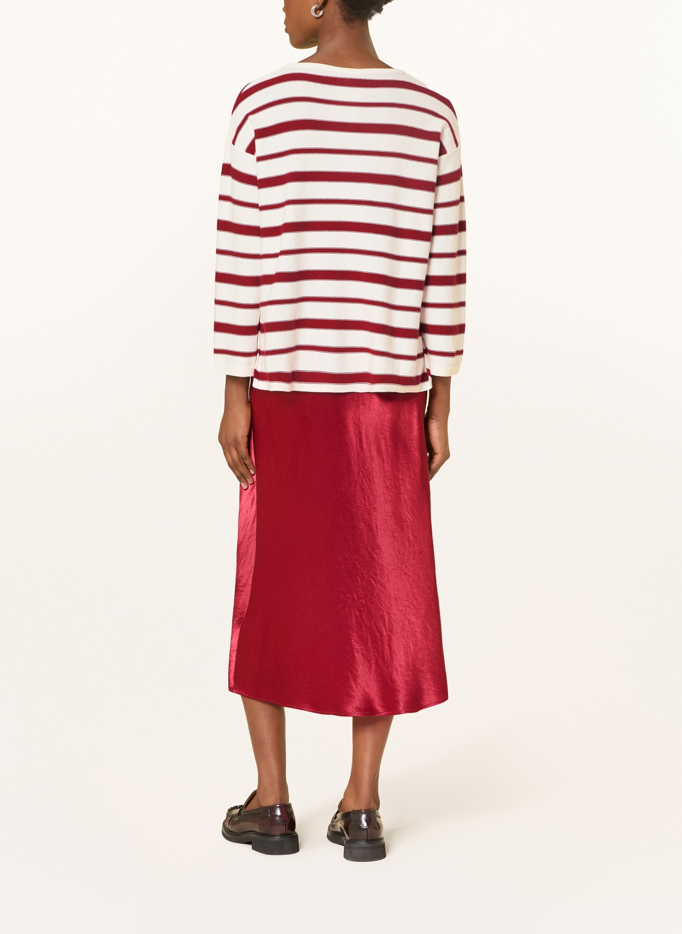 MM by Max Mara Shirt LOCUSTA mit 3/4-Arm: DUNKELROT / WEISS