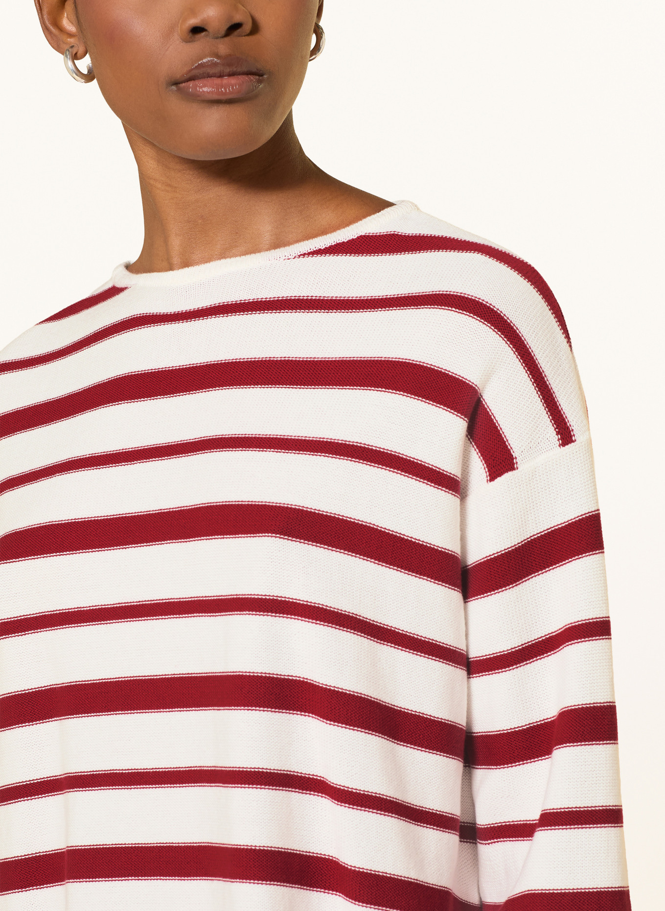 MM by Max Mara Shirt LOCUSTA mit 3/4-Arm: DUNKELROT / WEISS