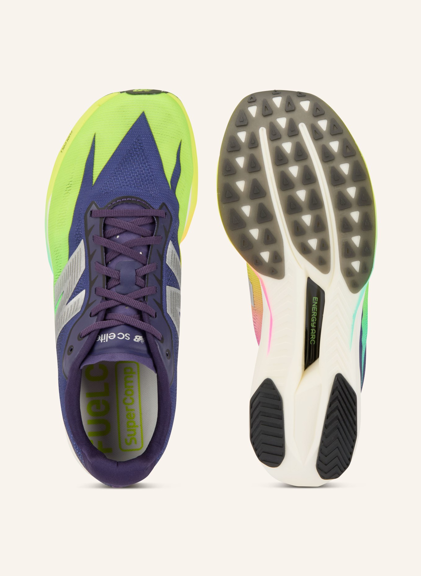 new balance Laufschuhe FUELCELL SUPERCOMP ELITE V5: DUNKELBLAU / SILBER / NEONGRÜN
