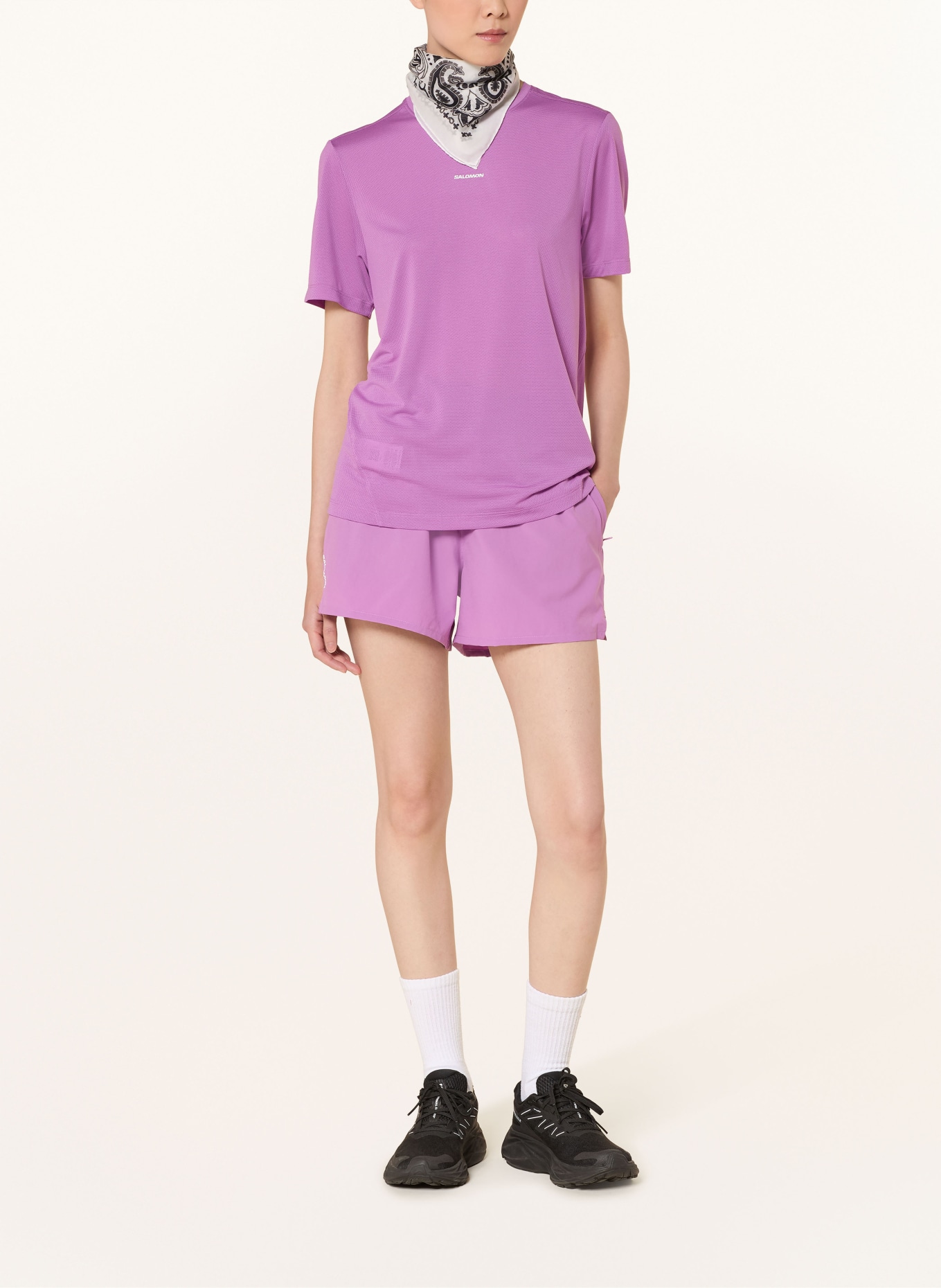 SALOMON SHAKEOUT CORE running shirt: PURPLE