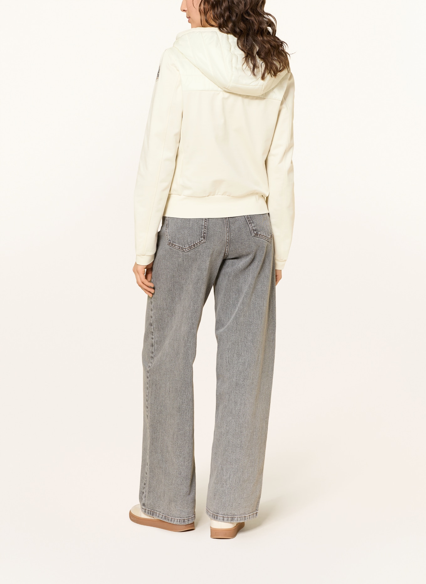 PARAJUMPERS Kurtka pikowana CAELIE z mieszanki materiałów: KREMOWY