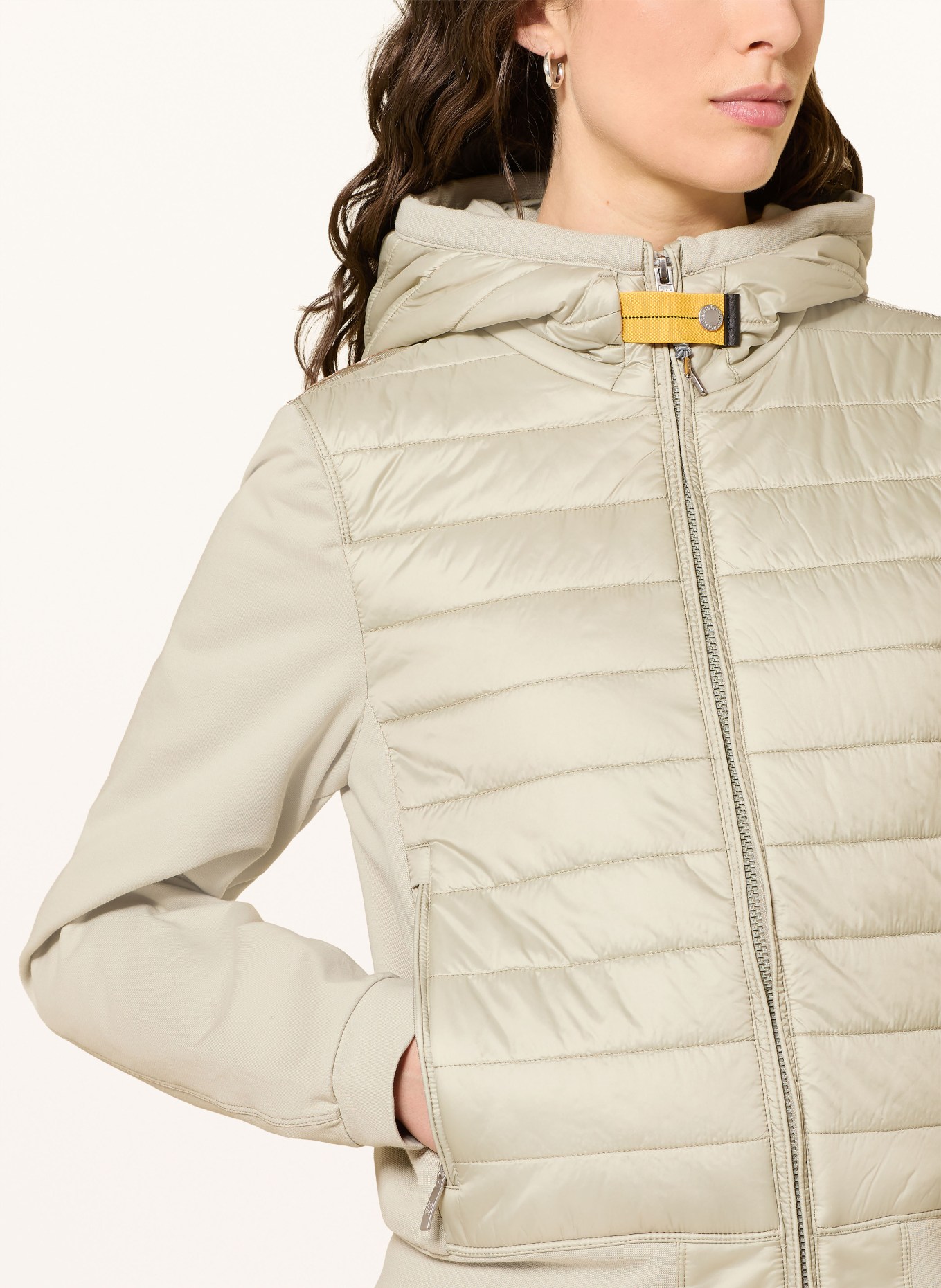 PARAJUMPERS Kurtka pikowana CAELIE z mieszanki materiałów: JASNOZIELONY