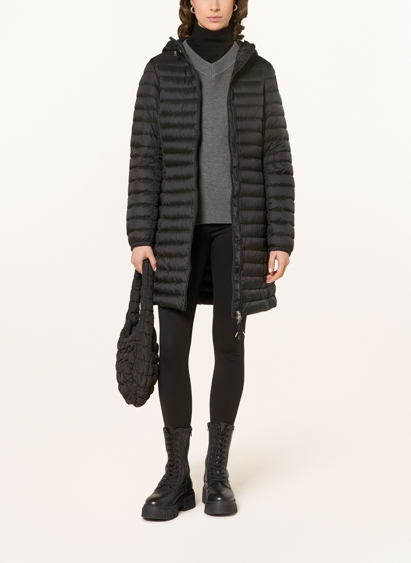 PARAJUMPERS Lehký péřový kabát MEREDITH: ČERNÁ