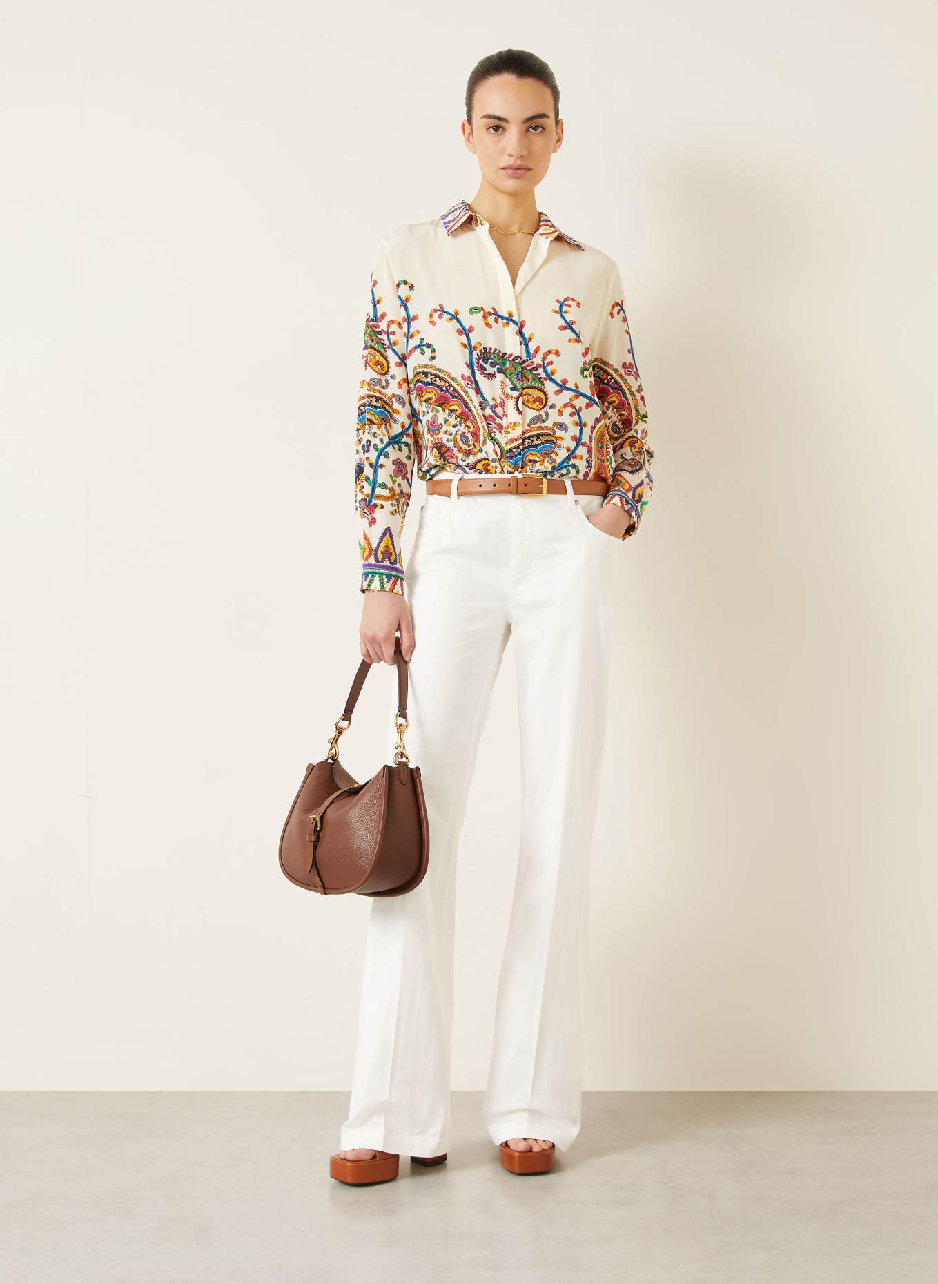 ETRO torba na ramię: BRĄZOWY / ZŁOTY