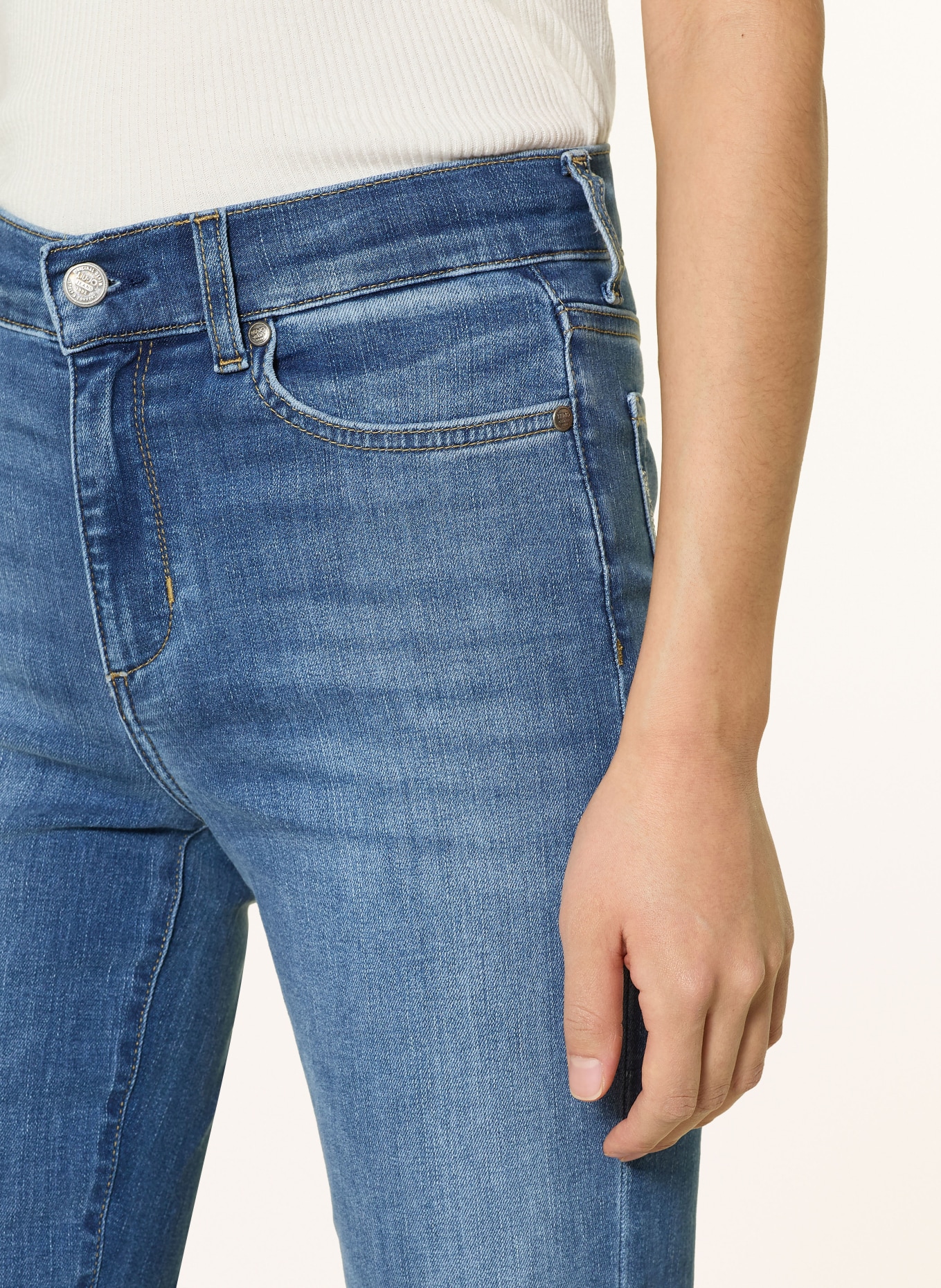 LIU JO Flared Jeans mit Schmucksteinen: 7L028 Den.Blue long.aut.dk