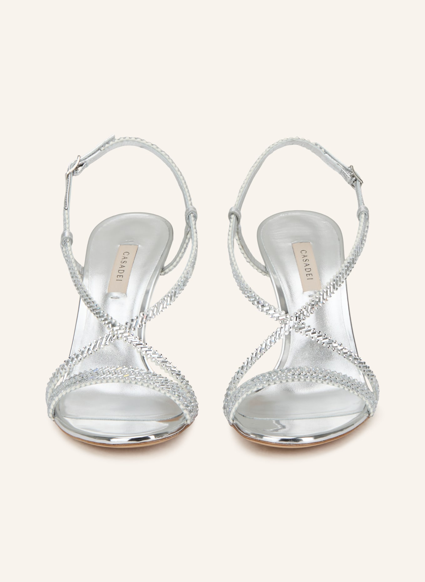 CASADEI Sandały JOSEPHINE JULIA z kamieniami ozdobnymi: SREBRNY