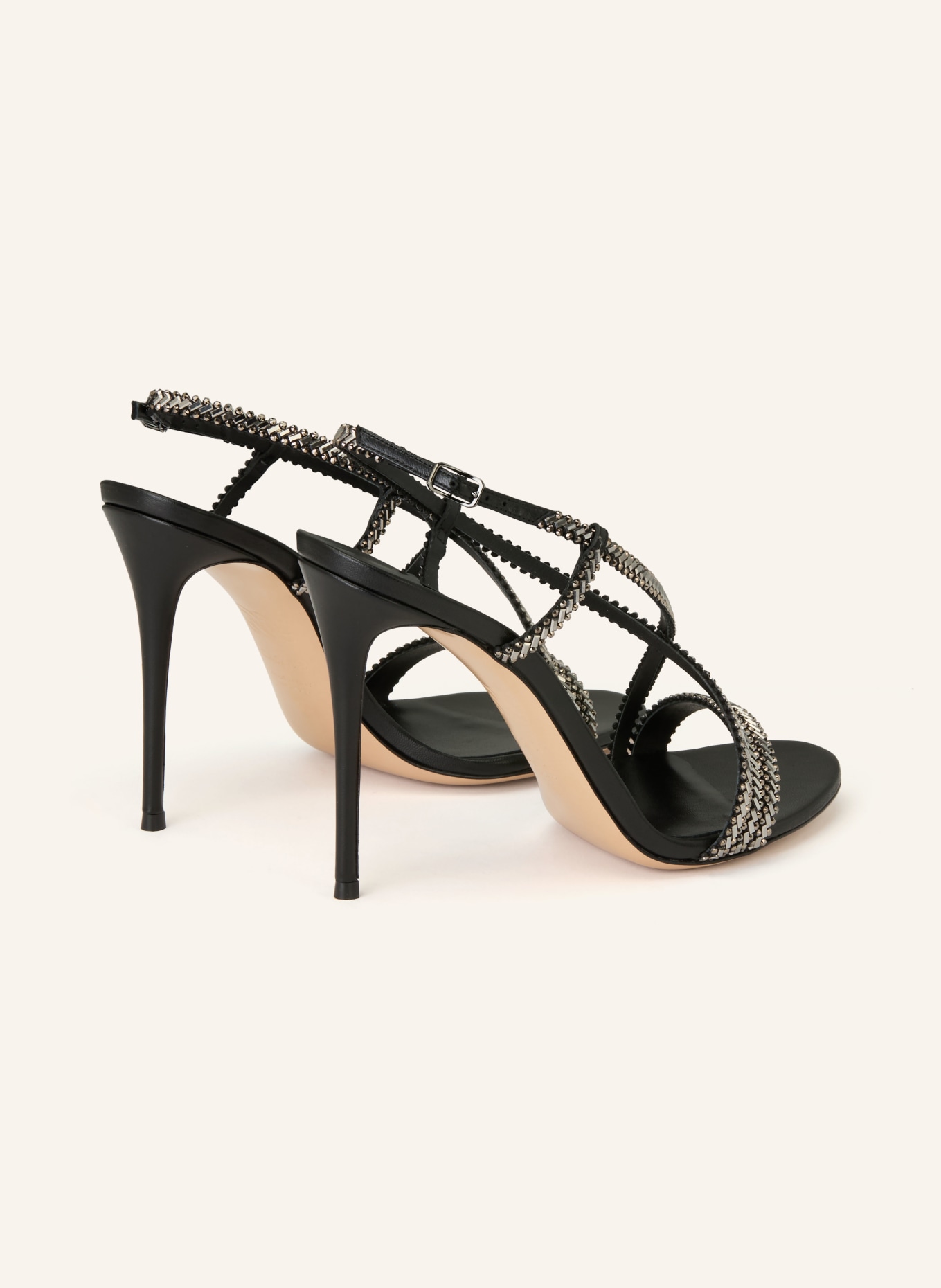 CASADEI Sandały JOSEPHINE JULIA z kamieniami ozdobnymi: SREBRNY / CZARNY